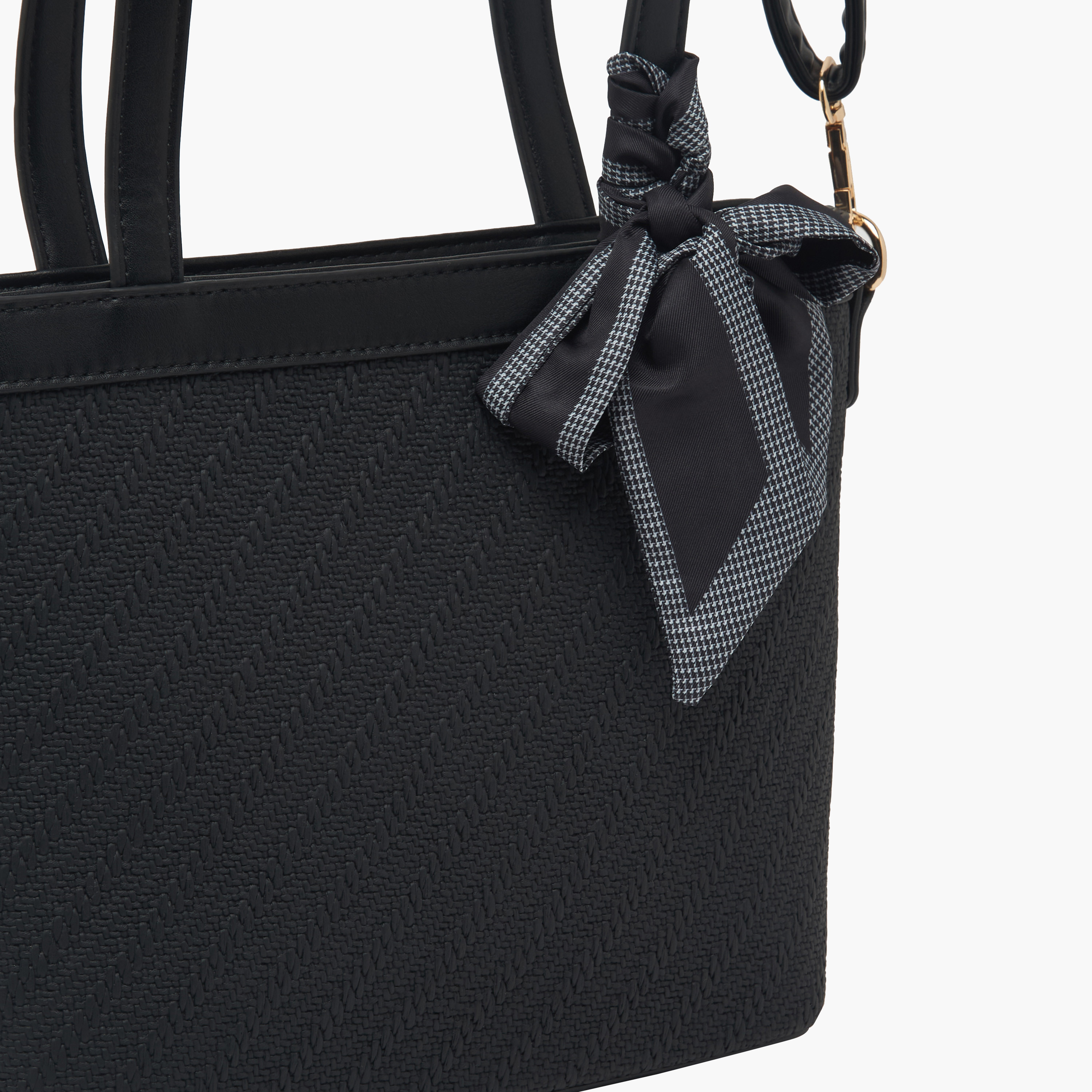 Sasha Textured Tote Bag with Scarf Accent-women-bagsandwallets-handbags-image-4