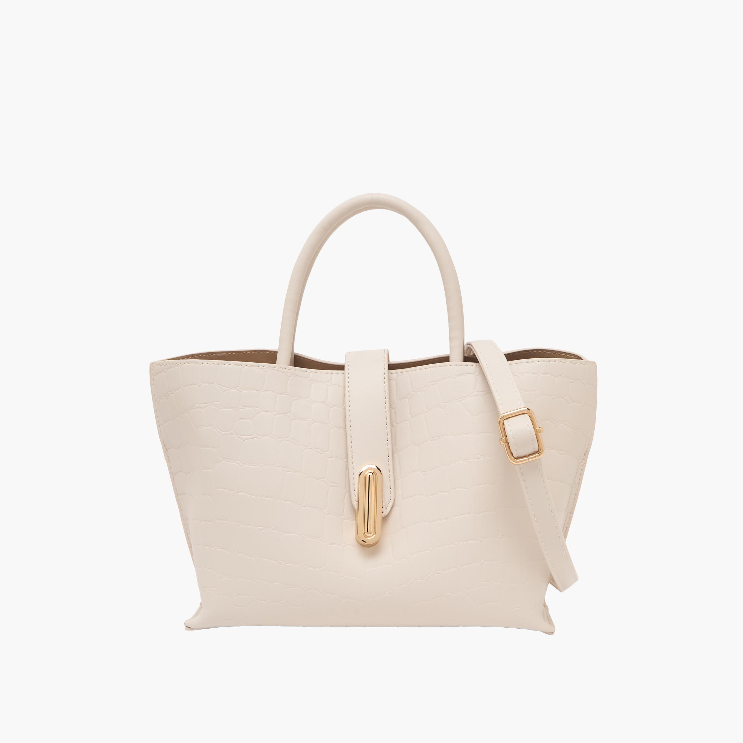 Sasha Textured Tote Bag with Adjustable Strap-women-bagsandwallets-handbags-image-1