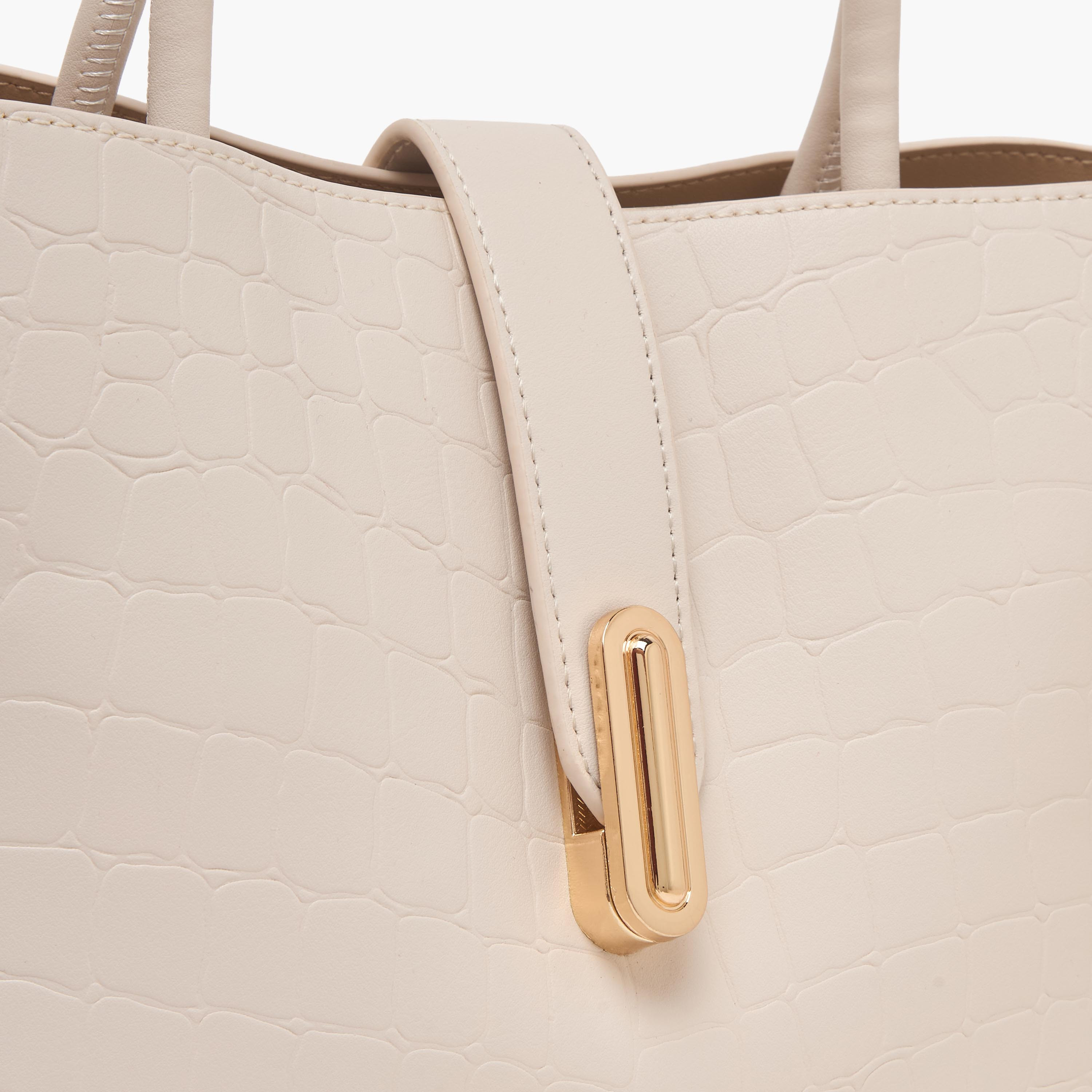Sasha Textured Tote Bag with Adjustable Strap-women-bagsandwallets-handbags-image-4