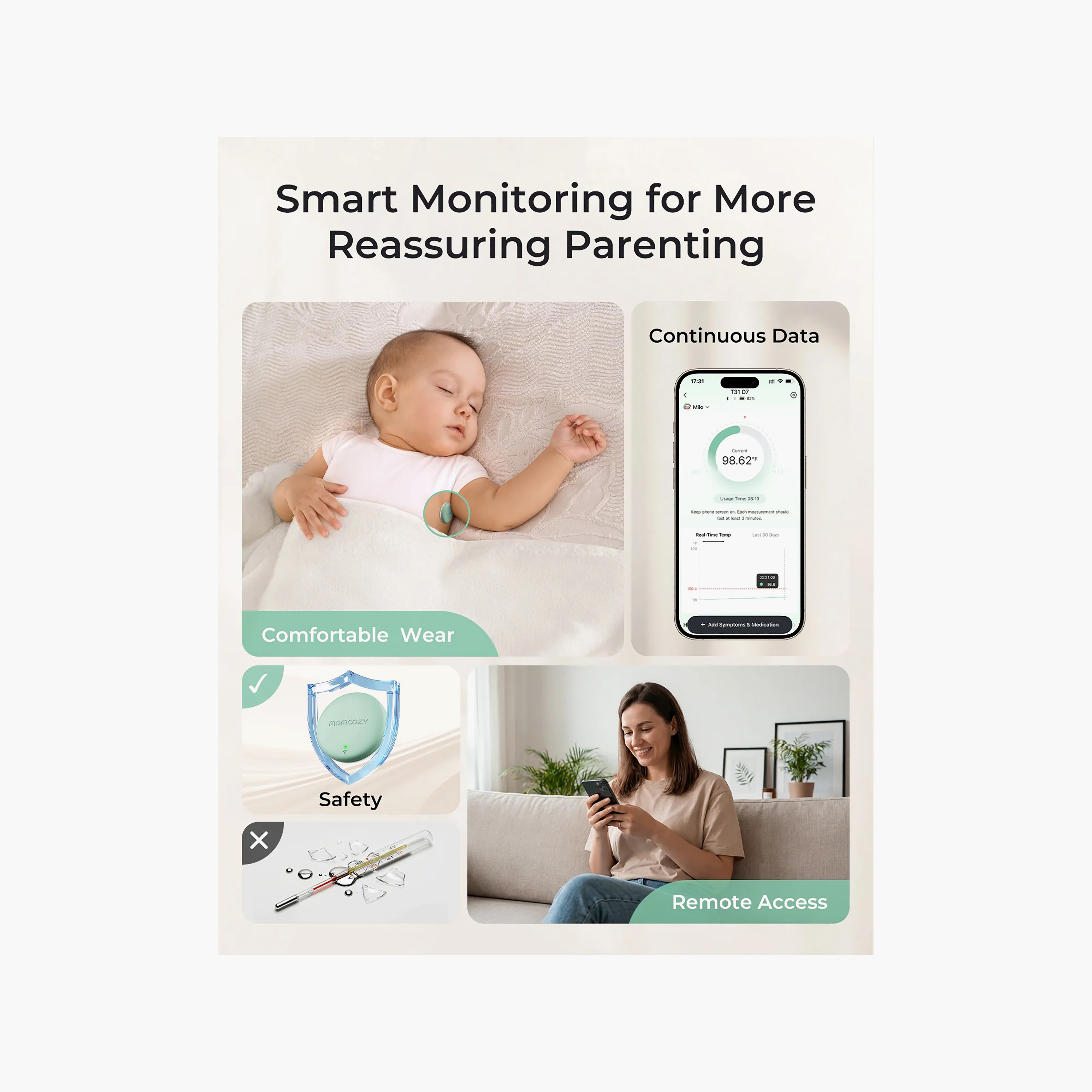 Momcozy Wearable Smart Thermometer with App Monitoring-baby-healthandsafety-thermometersandaspirators-image-2