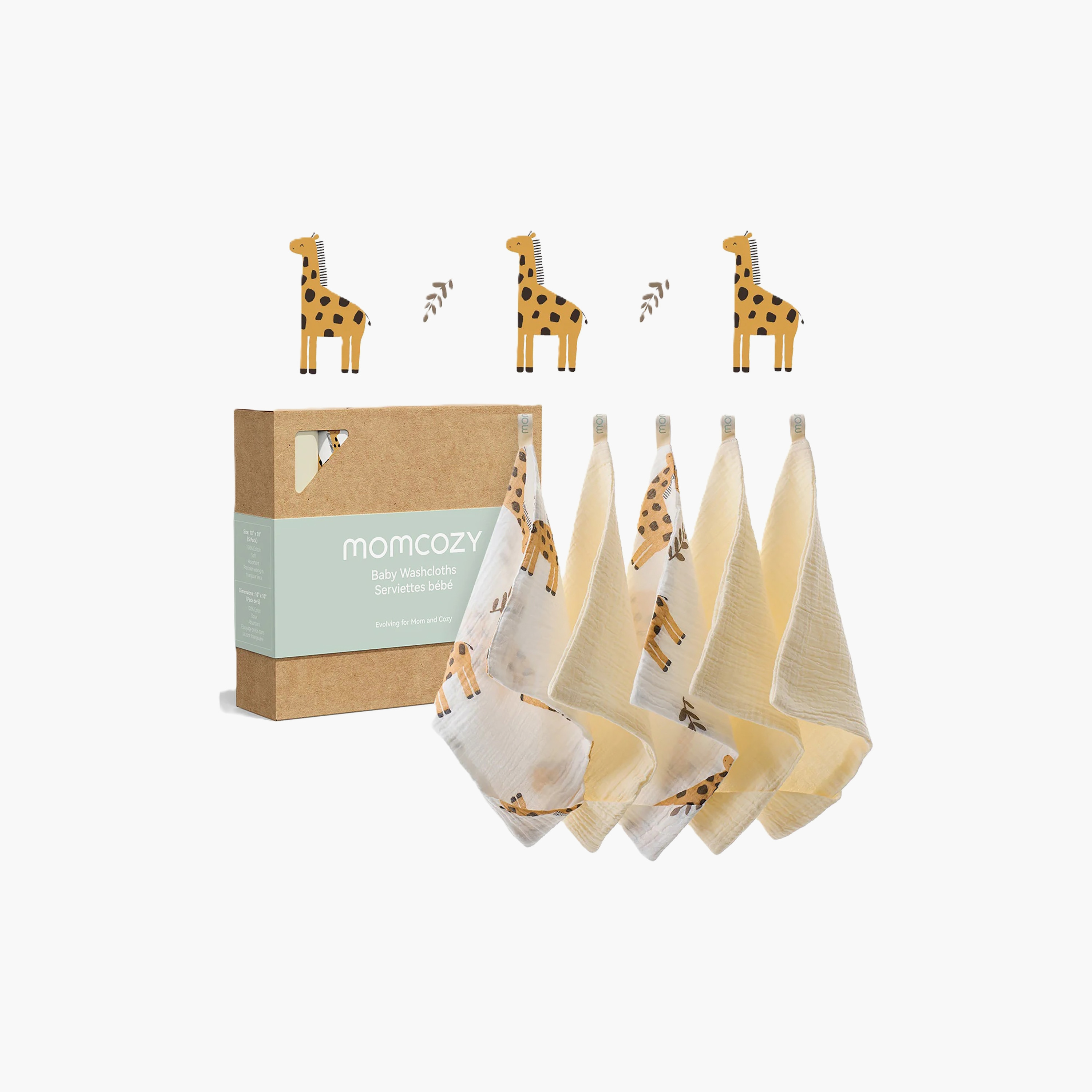 طقم مناشف غسيل قطنية للأطفال من مامكوزي - 5 قطع-baby-bathandcare-towels-image-2