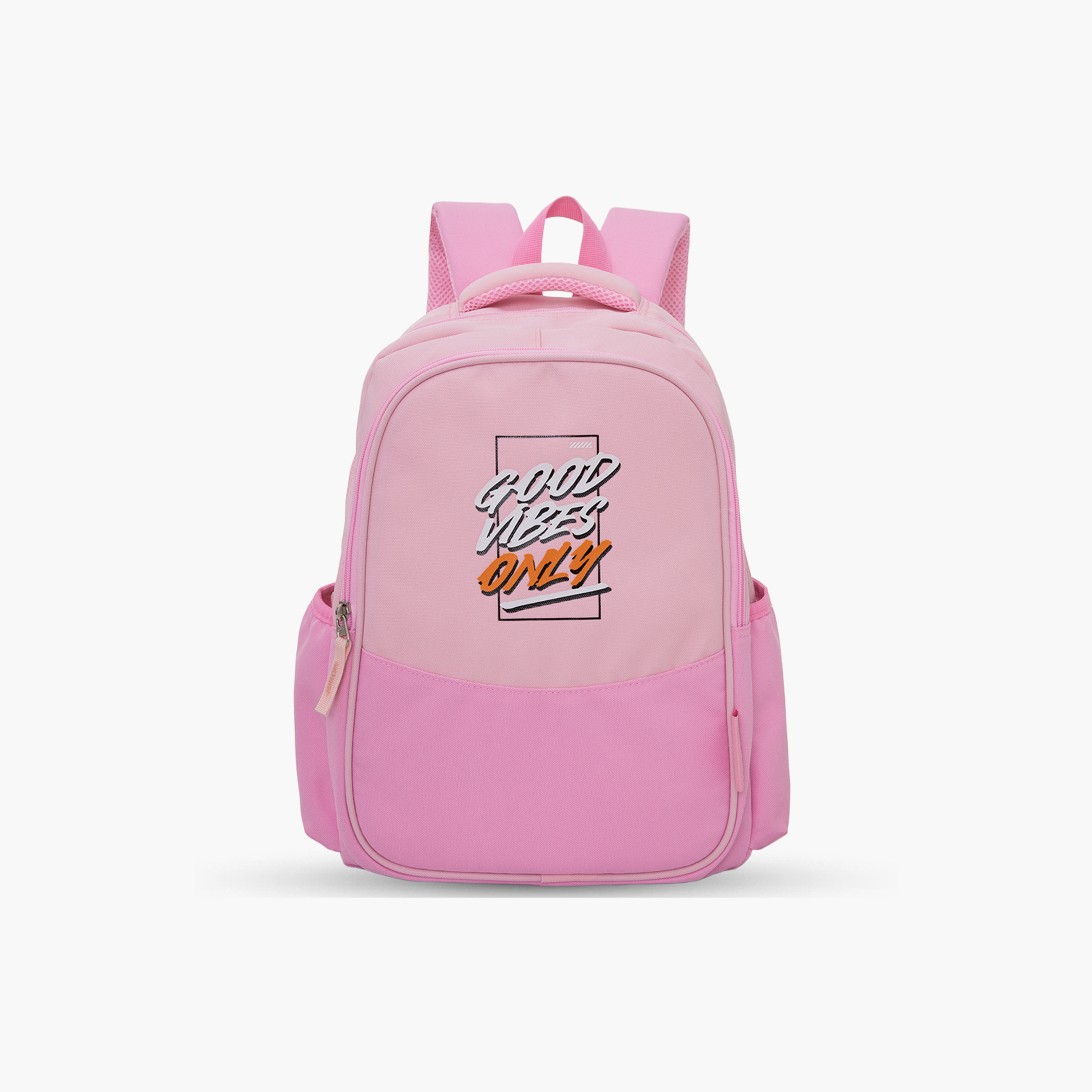 Eazy Kids Lightweight School Bag with Laptop Sleeve - Good Vibes - Pink - 15.3 Inch-school-bagsandbackpacks-backpacks-image-1