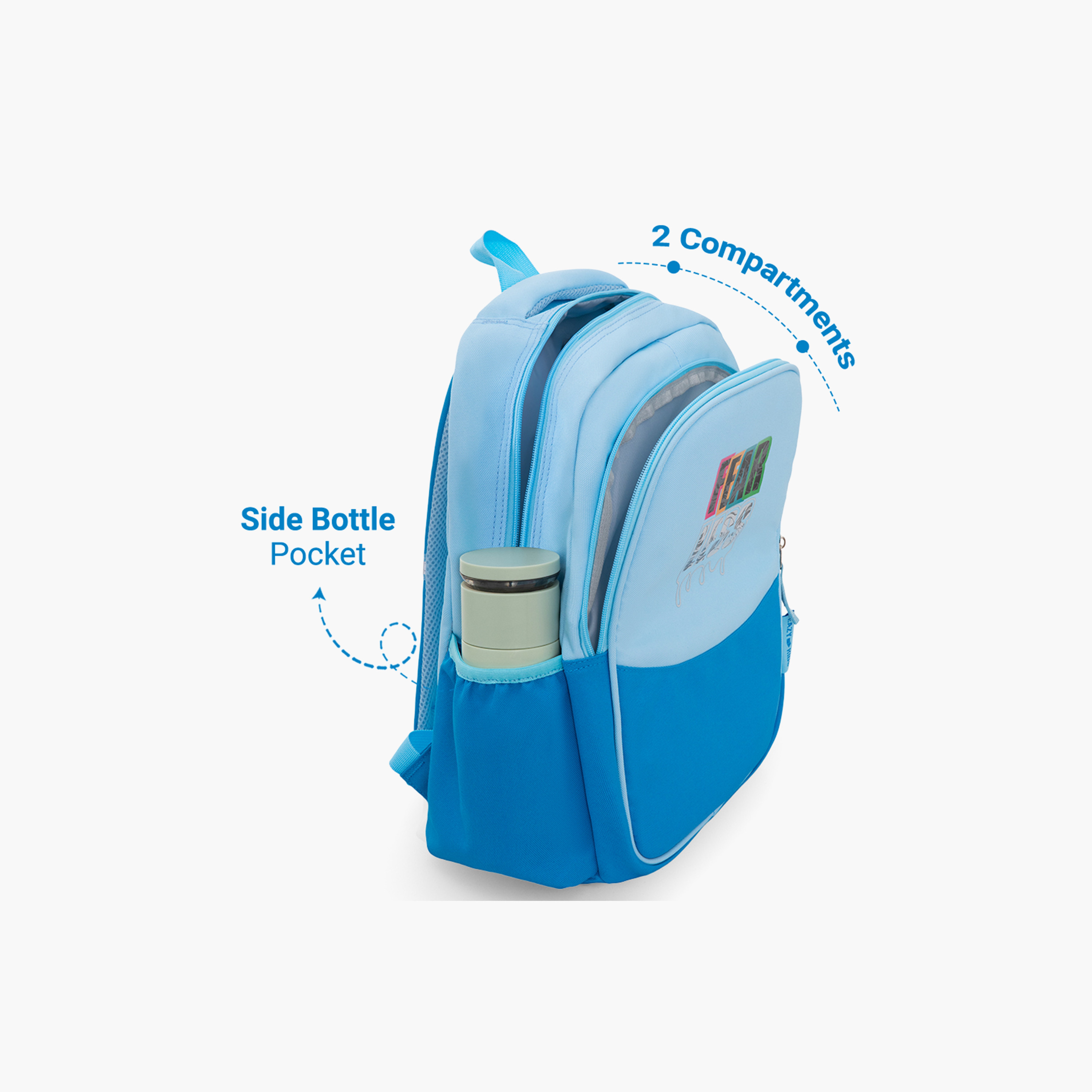 Eazy Kids Lightweight School Bag with Laptop Sleeve - Fearless - Blue - 15.3 Inch-school-bagsandbackpacks-backpacks-image-8