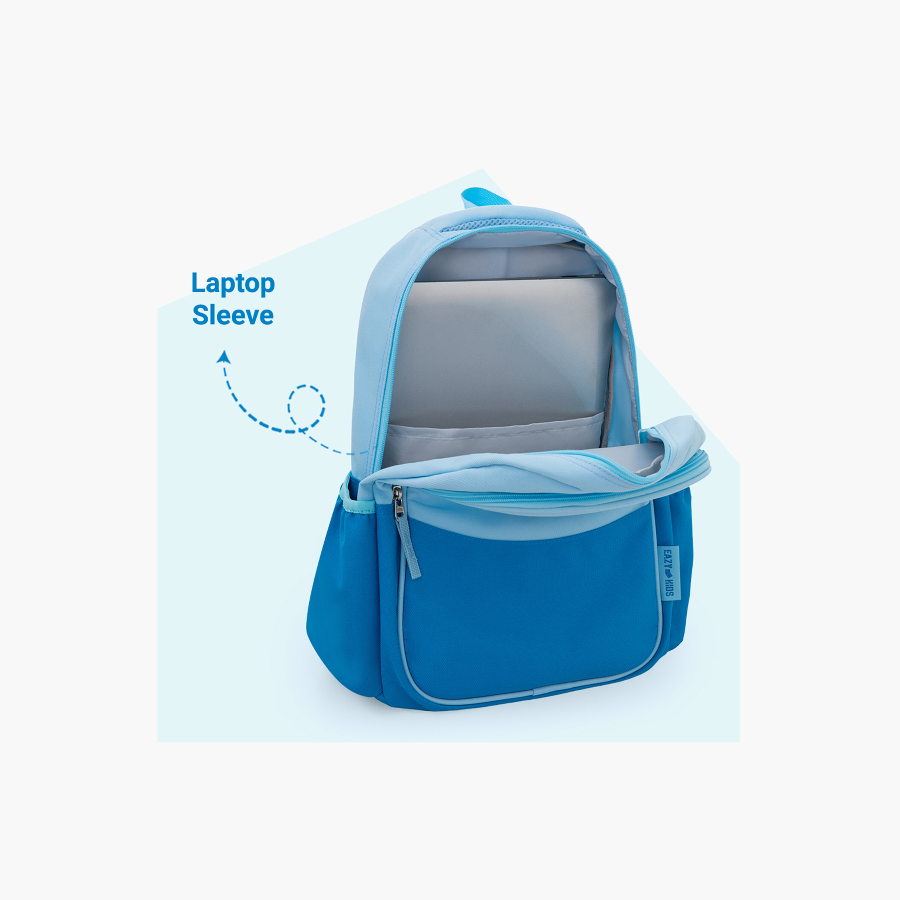 Eazy Kids Lightweight School Bag with Laptop Sleeve - Fearless - Blue - 15.3 Inch-school-bagsandbackpacks-backpacks-image-9