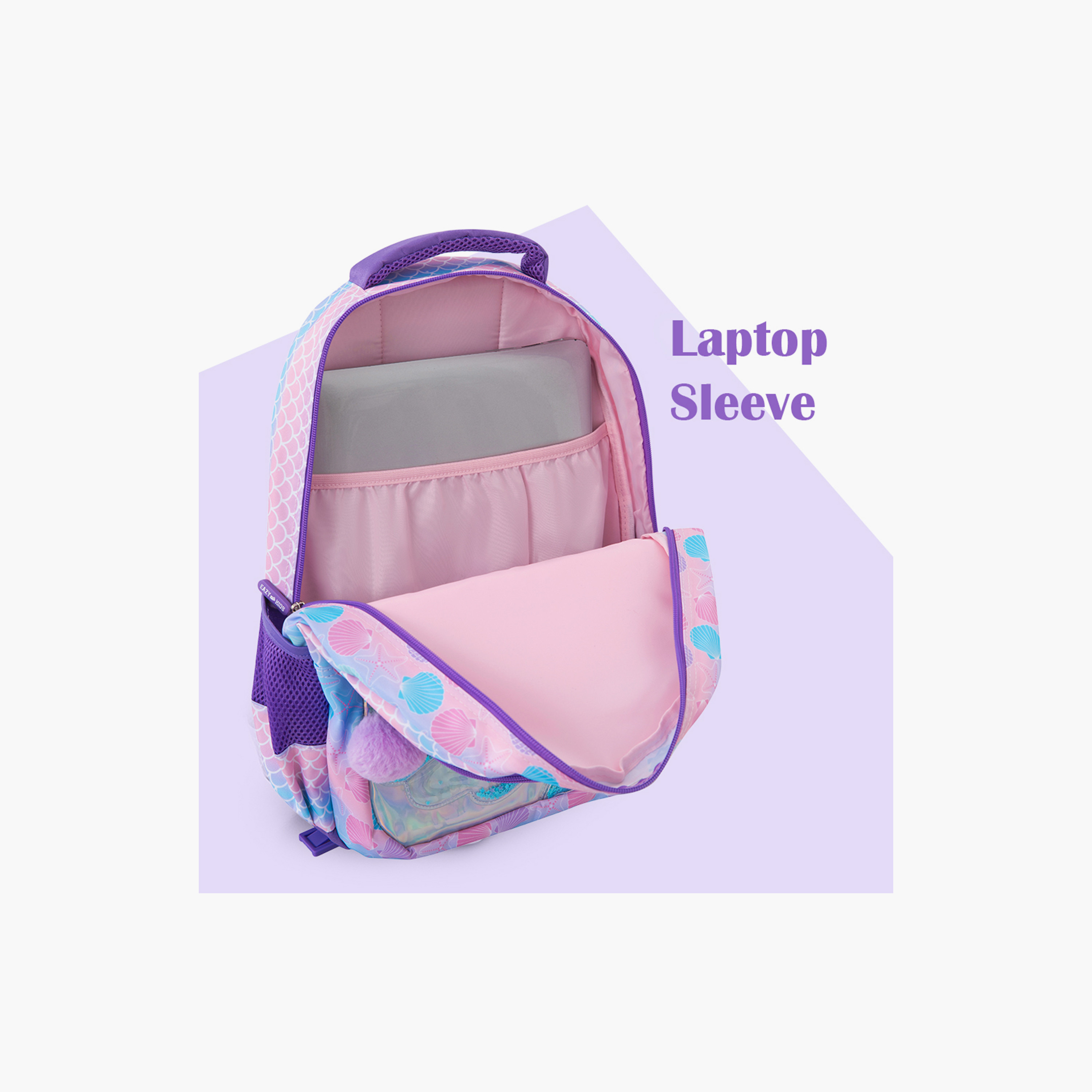Eazy Kids 3-Piece Trolley Compatible School Bag Set with Laptop Compartment - Purple - 16-Inch-school-bagsandbackpacks-backpacks-image-11