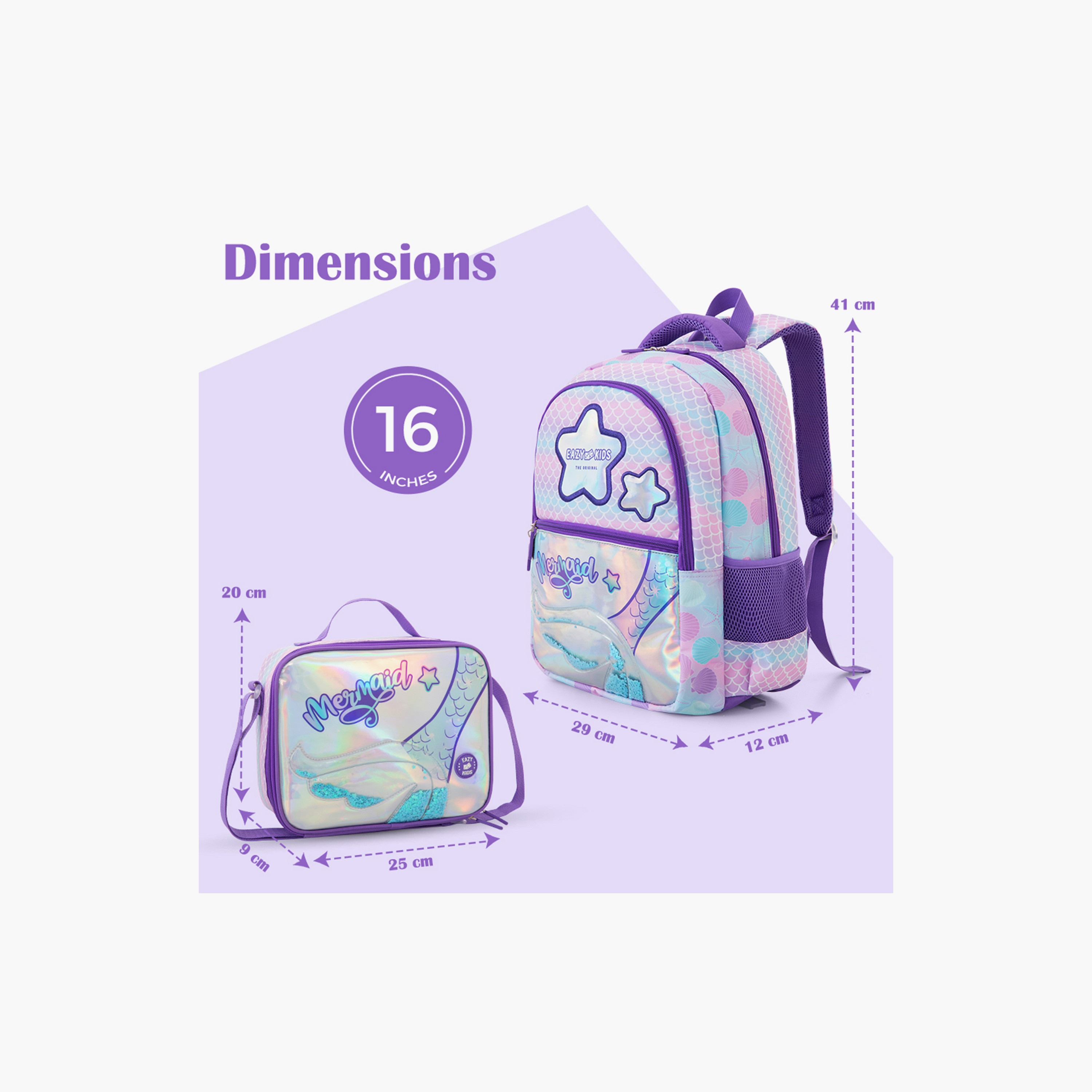 Eazy Kids 3-Piece Trolley Compatible School Bag Set with Laptop Compartment - Purple - 16-Inch-school-bagsandbackpacks-backpacks-image-6