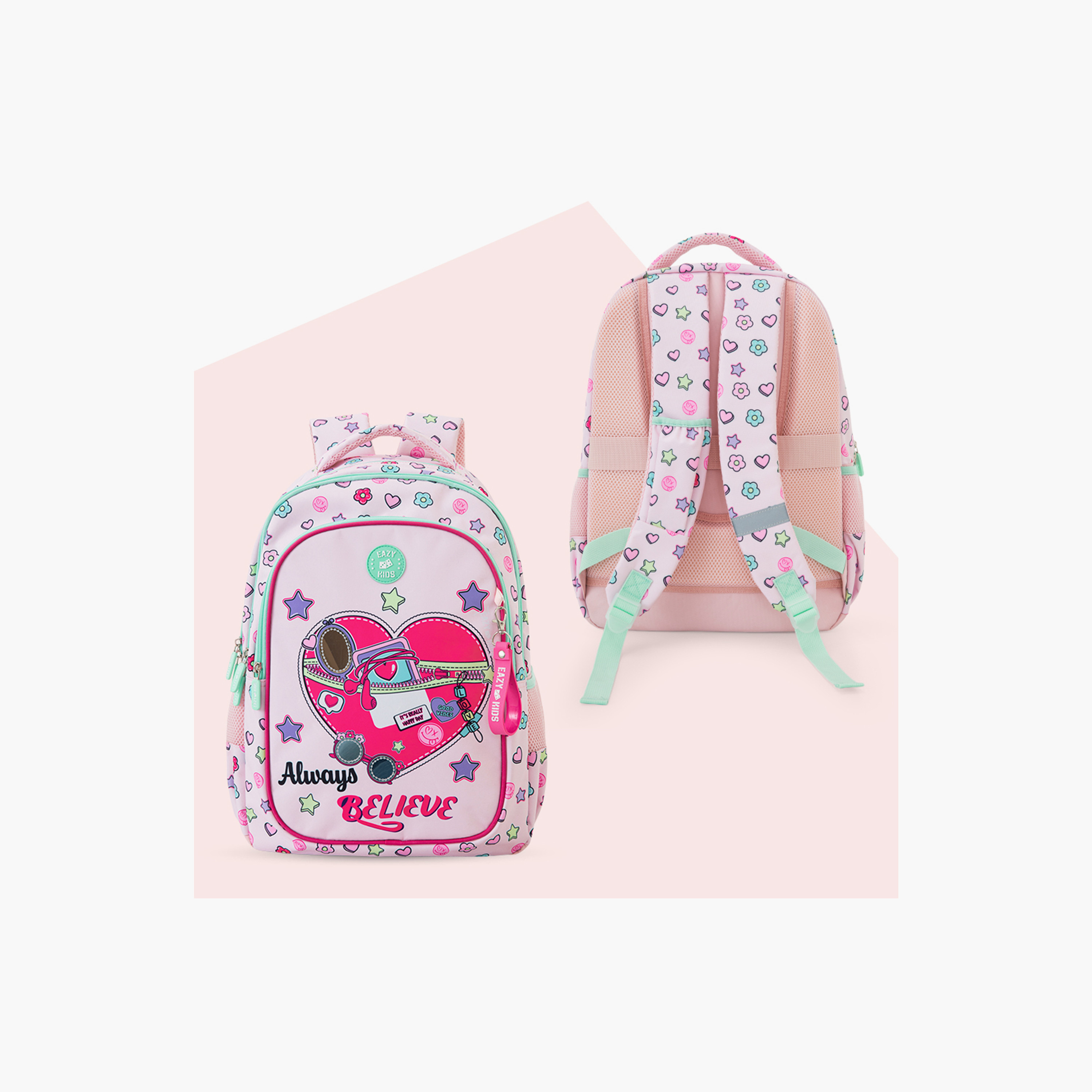 Eazy Kids 3-Piece School Bag Set with Laptop Compartment - Always Believe - Pink - 17 Inch-school-bagsandbackpacks-backpacks-image-11