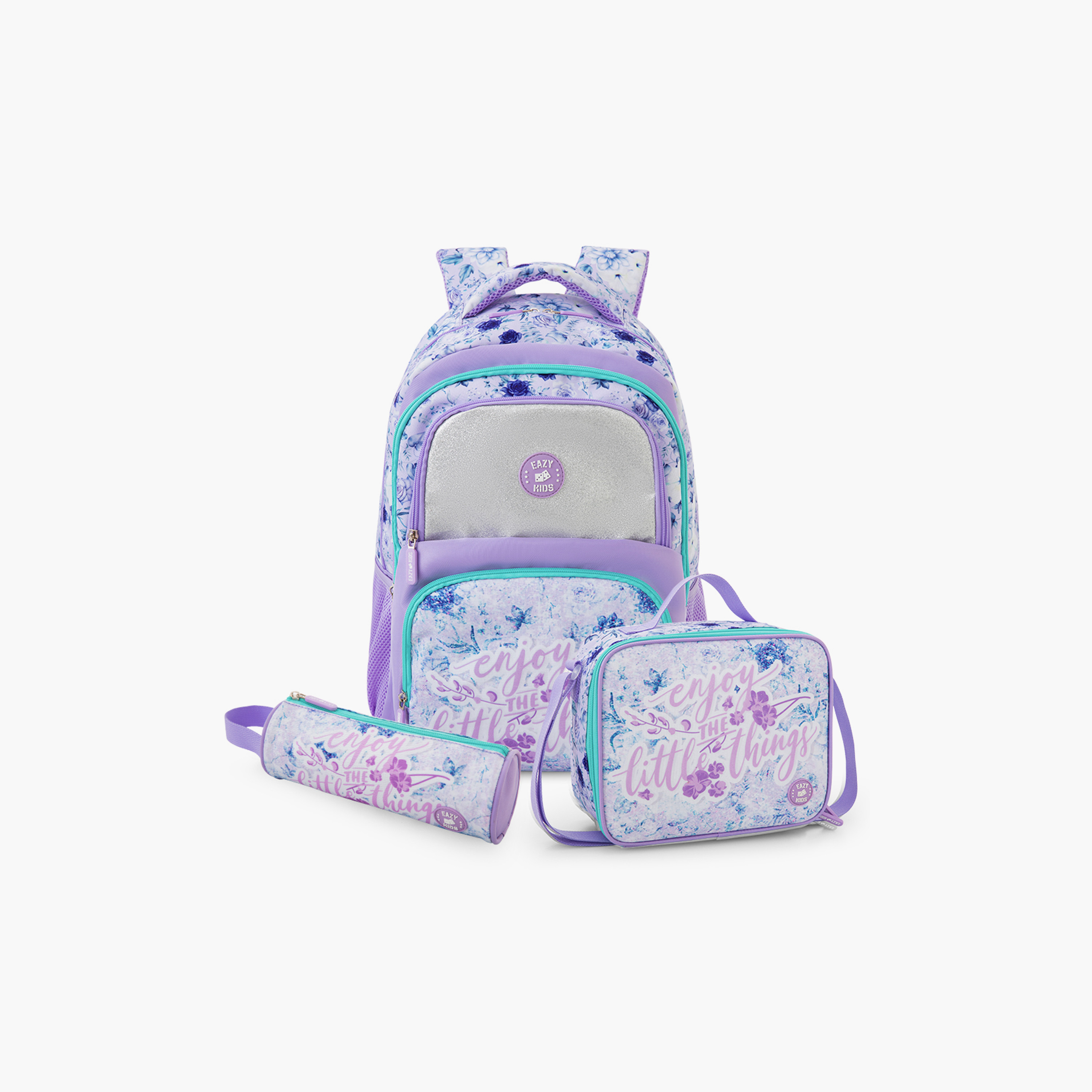 Eazy Kids 3-Piece School Bag Set with Laptop Compartment - Purple - 18 Inch-school-bagsandbackpacks-backpacks-image-1