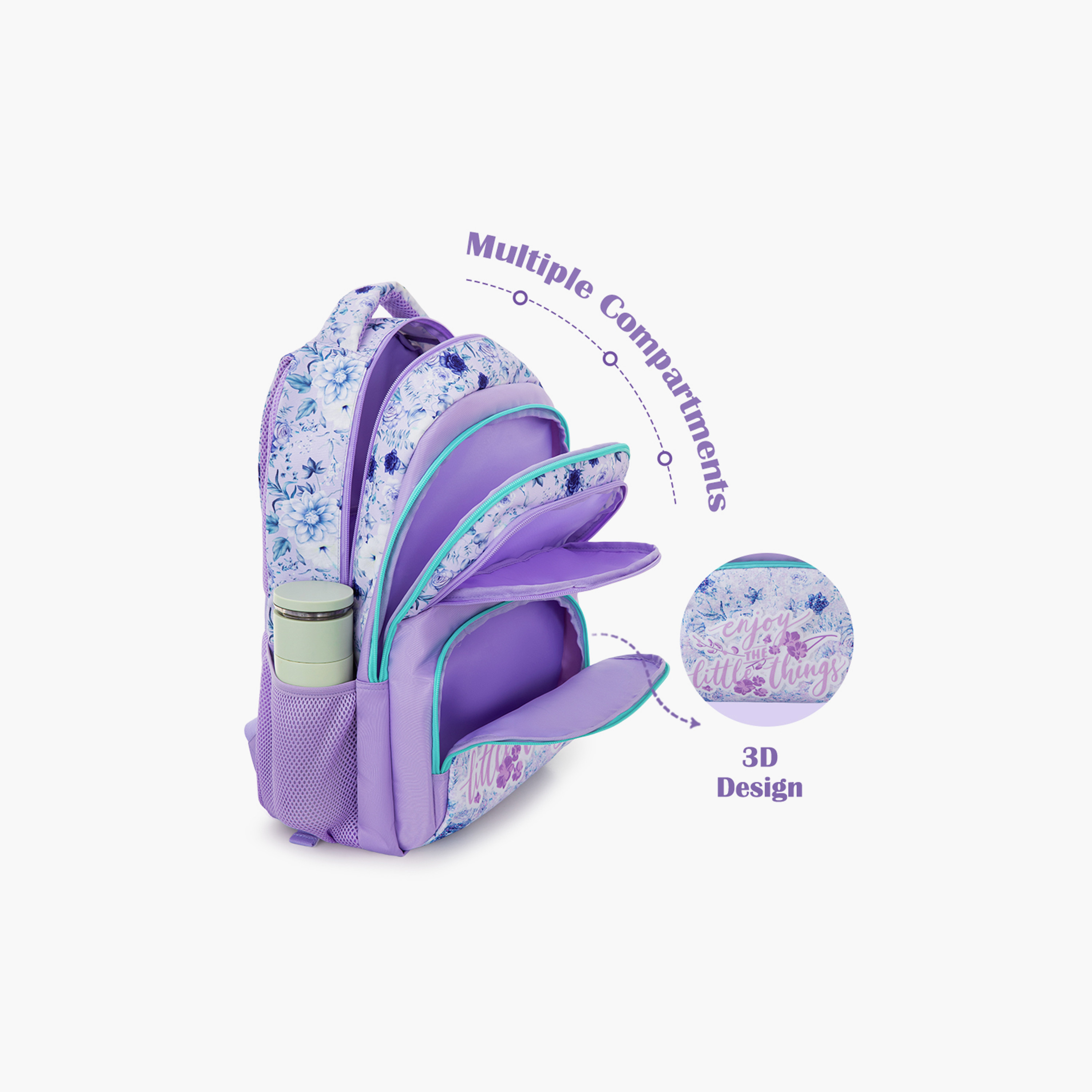 Eazy Kids 3-Piece School Bag Set with Laptop Compartment - Purple - 18 Inch-school-bagsandbackpacks-backpacks-image-9