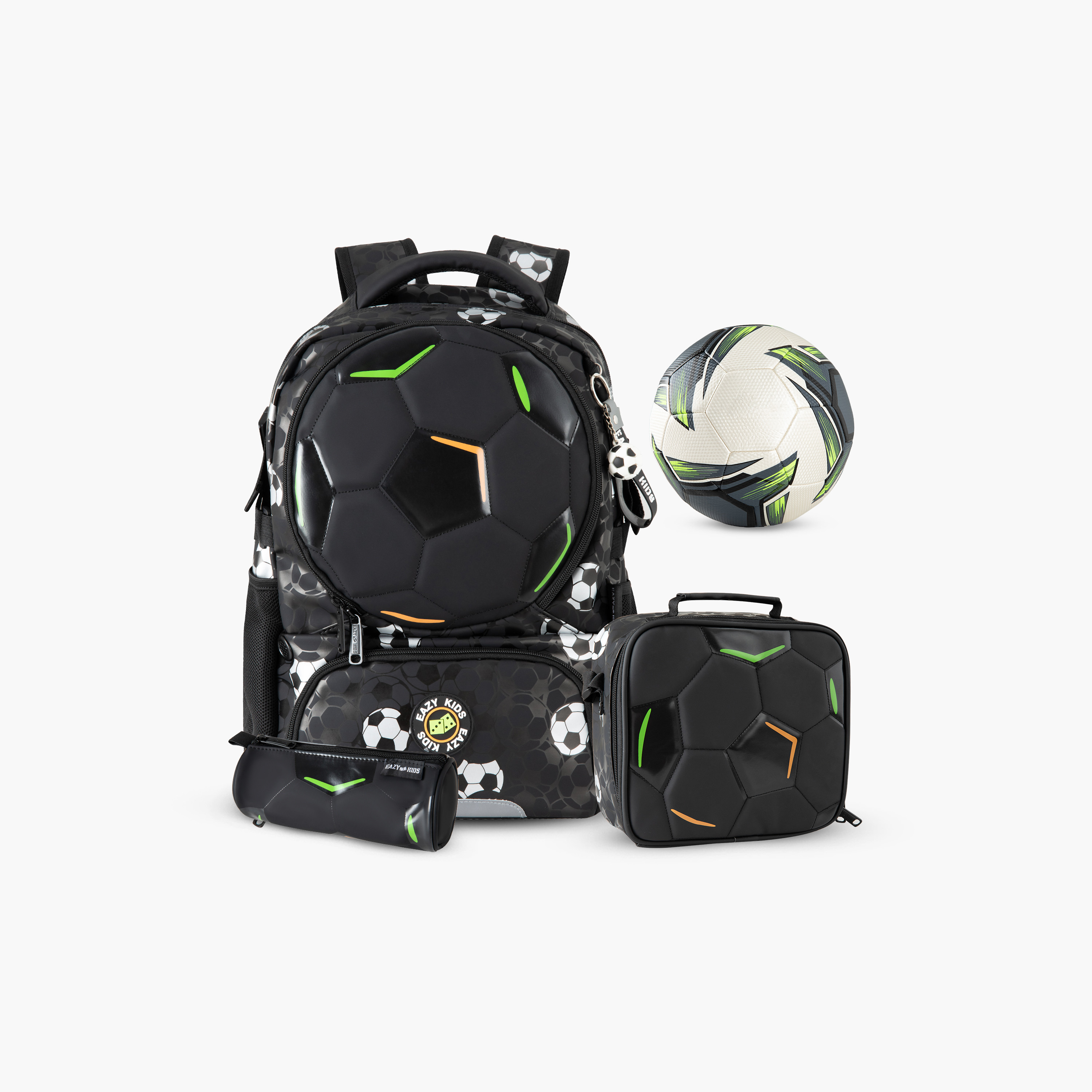 حقيبة ظهر بنمط لاعب كرة قدم مع كرة قدم مجانية بلون أسود من إيزي كيدز-school-bagsandbackpacks-backpacks-image-1