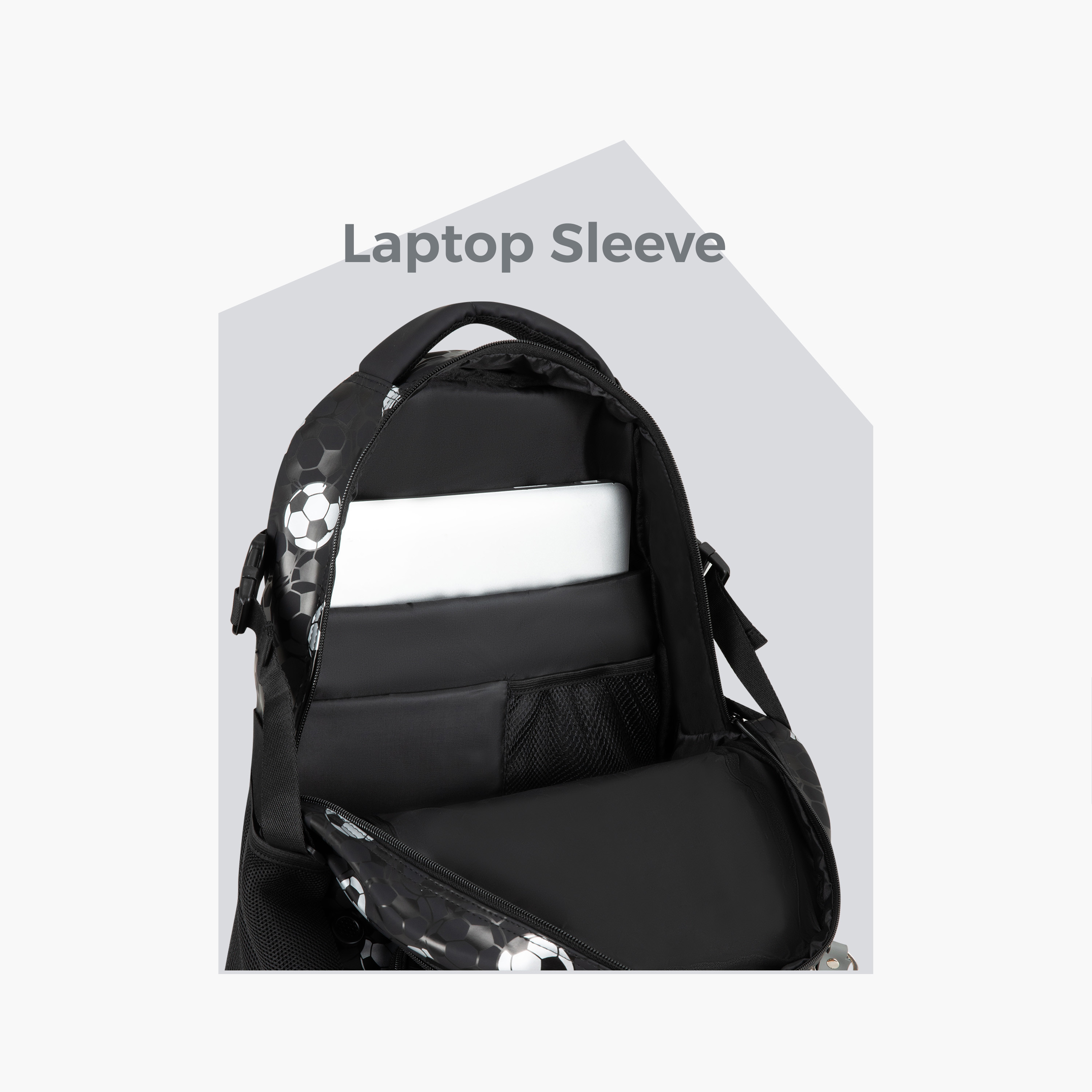 حقيبة ظهر بنمط لاعب كرة قدم مع كرة قدم مجانية بلون أسود من إيزي كيدز-school-bagsandbackpacks-backpacks-image-10
