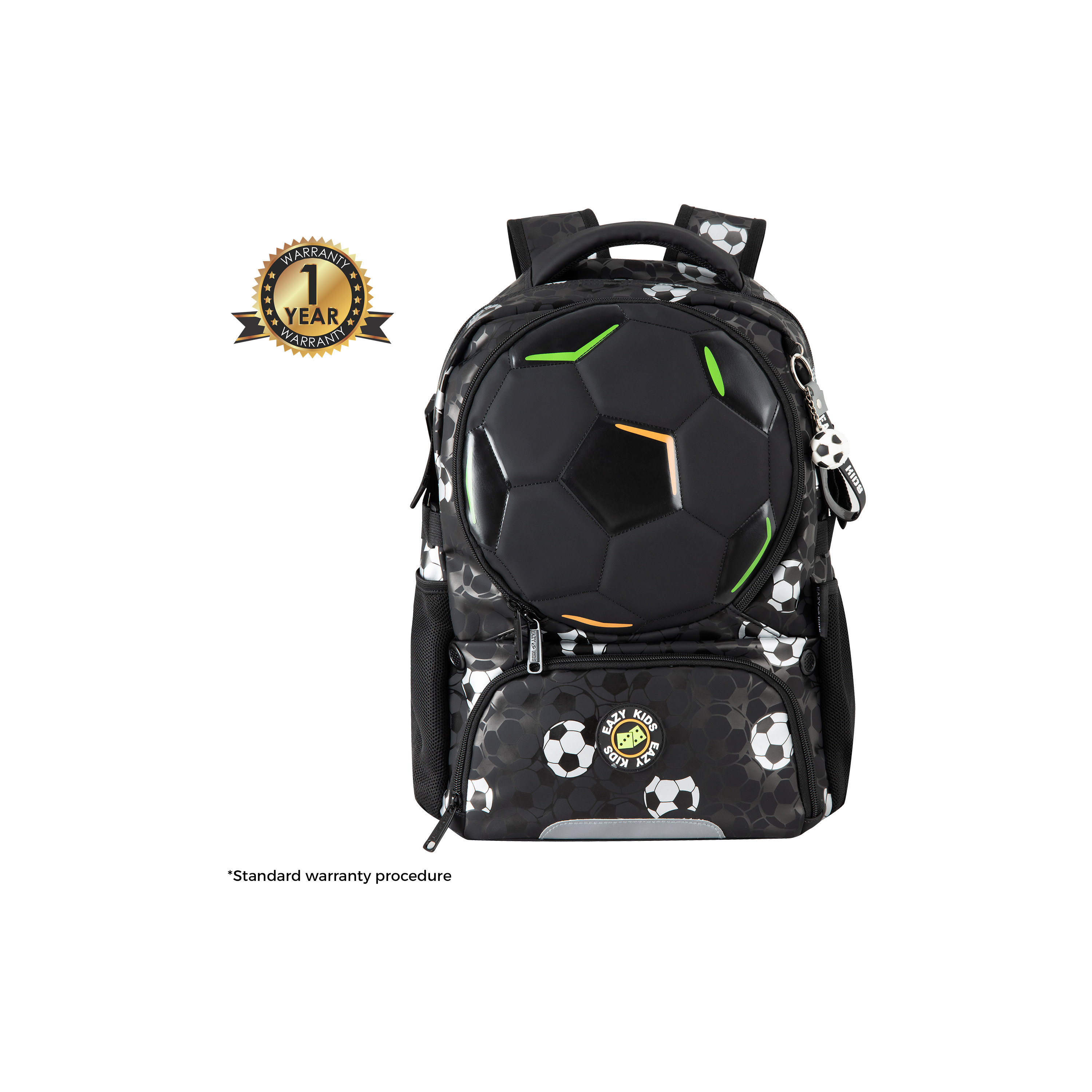 حقيبة ظهر بنمط لاعب كرة قدم مع كرة قدم مجانية بلون أسود من إيزي كيدز-school-bagsandbackpacks-backpacks-image-5