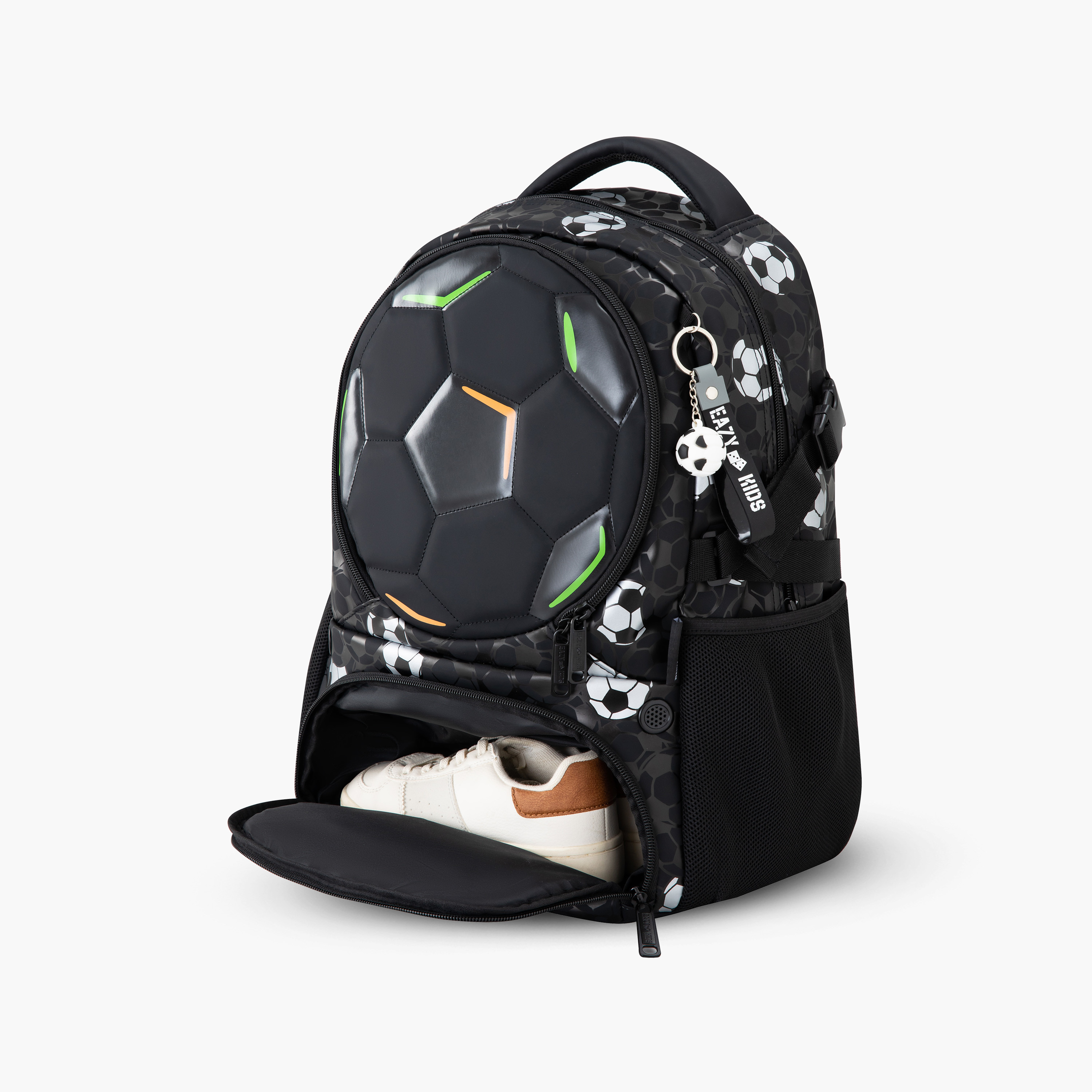 حقيبة ظهر بنمط لاعب كرة قدم مع كرة قدم مجانية بلون أسود من إيزي كيدز-school-bagsandbackpacks-backpacks-image-9