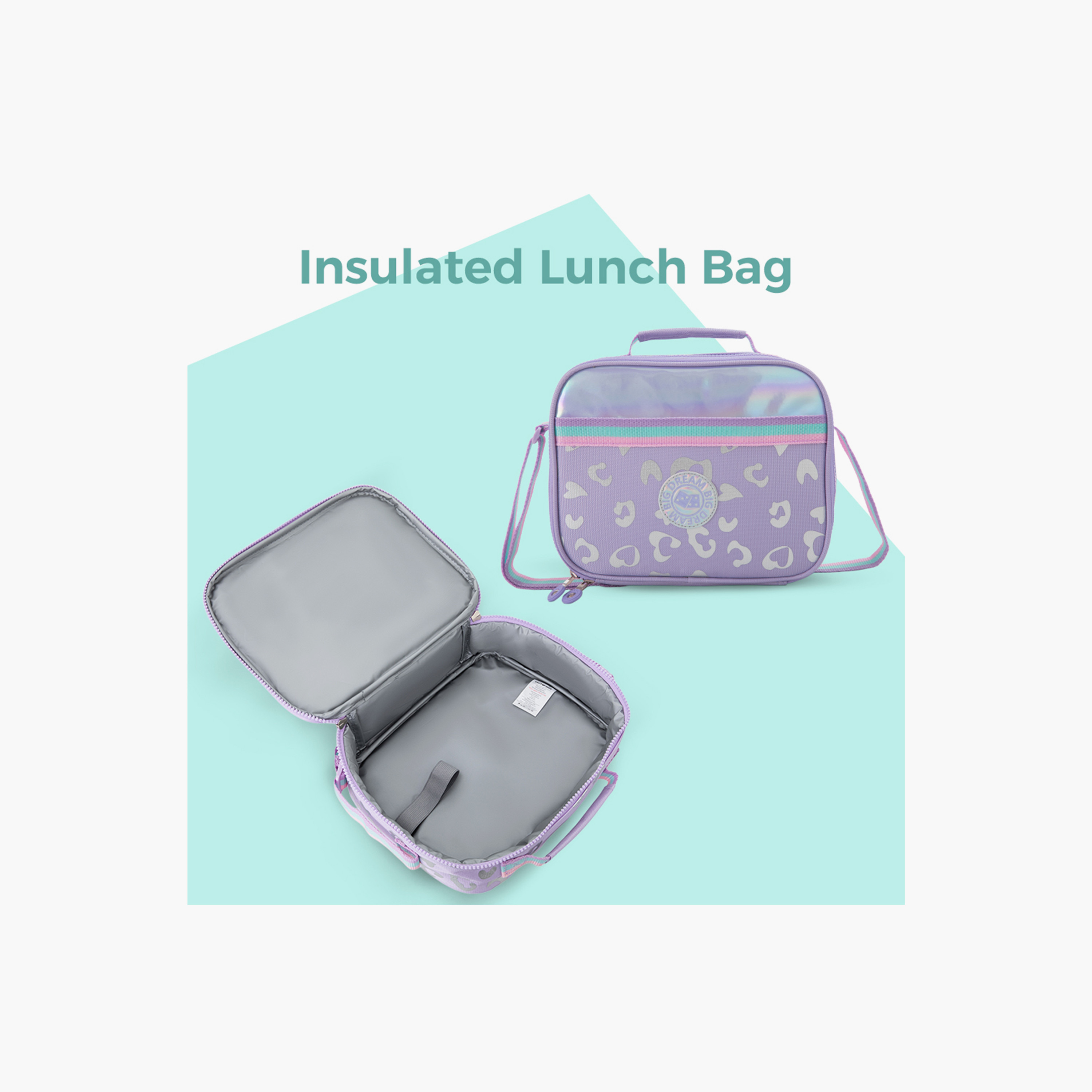 Eazy Kids 3-Piece School Backpack with Lunch Bag & Pencil Case - Purple - 17 Inch-school-bagsandbackpacks-backpacks-image-2