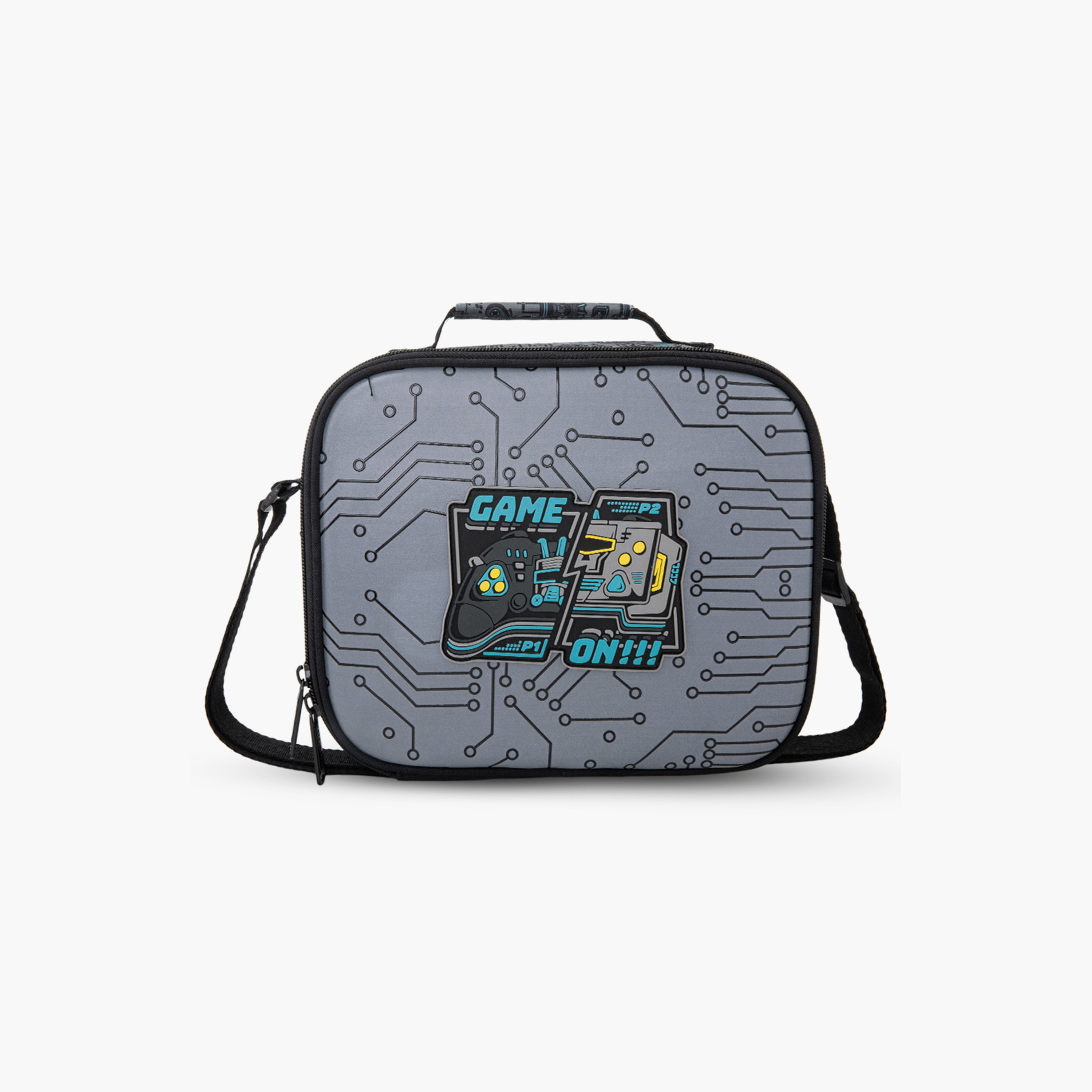 Eazy Kids 3-Piece Trolley School Bag with Lunch Bag & Pencil Case - Gamer - Grey - 17 Inch-school-bagsandbackpacks-backpacks-image-3