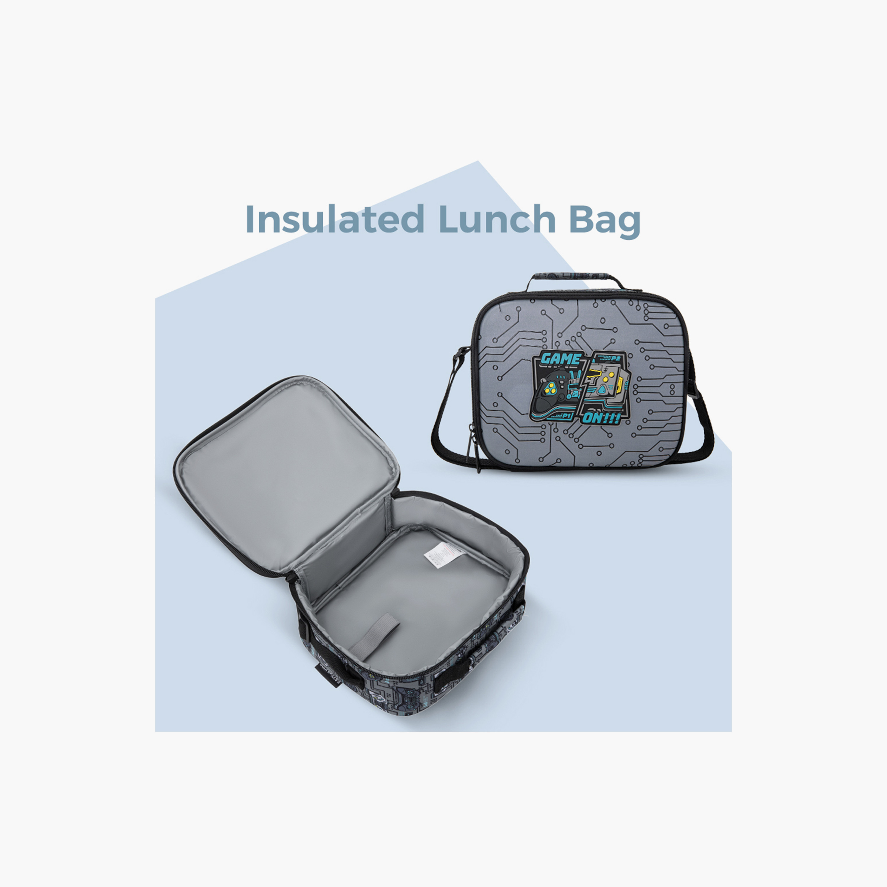 Eazy Kids 3-Piece Trolley School Bag with Lunch Bag & Pencil Case - Gamer - Grey - 17 Inch-school-bagsandbackpacks-backpacks-image-5