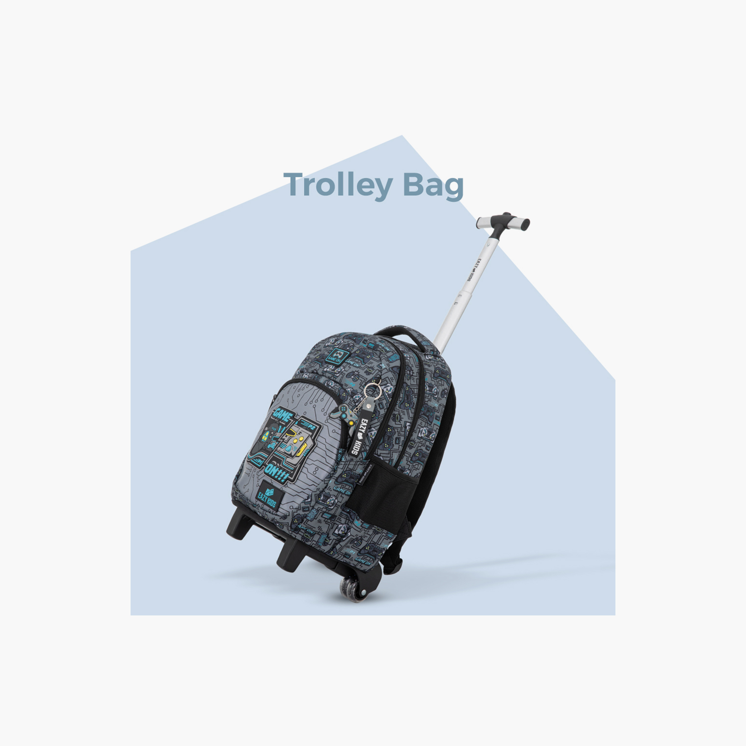 Eazy Kids 3-Piece Trolley School Bag with Lunch Bag & Pencil Case - Gamer - Grey - 17 Inch-school-bagsandbackpacks-backpacks-image-7