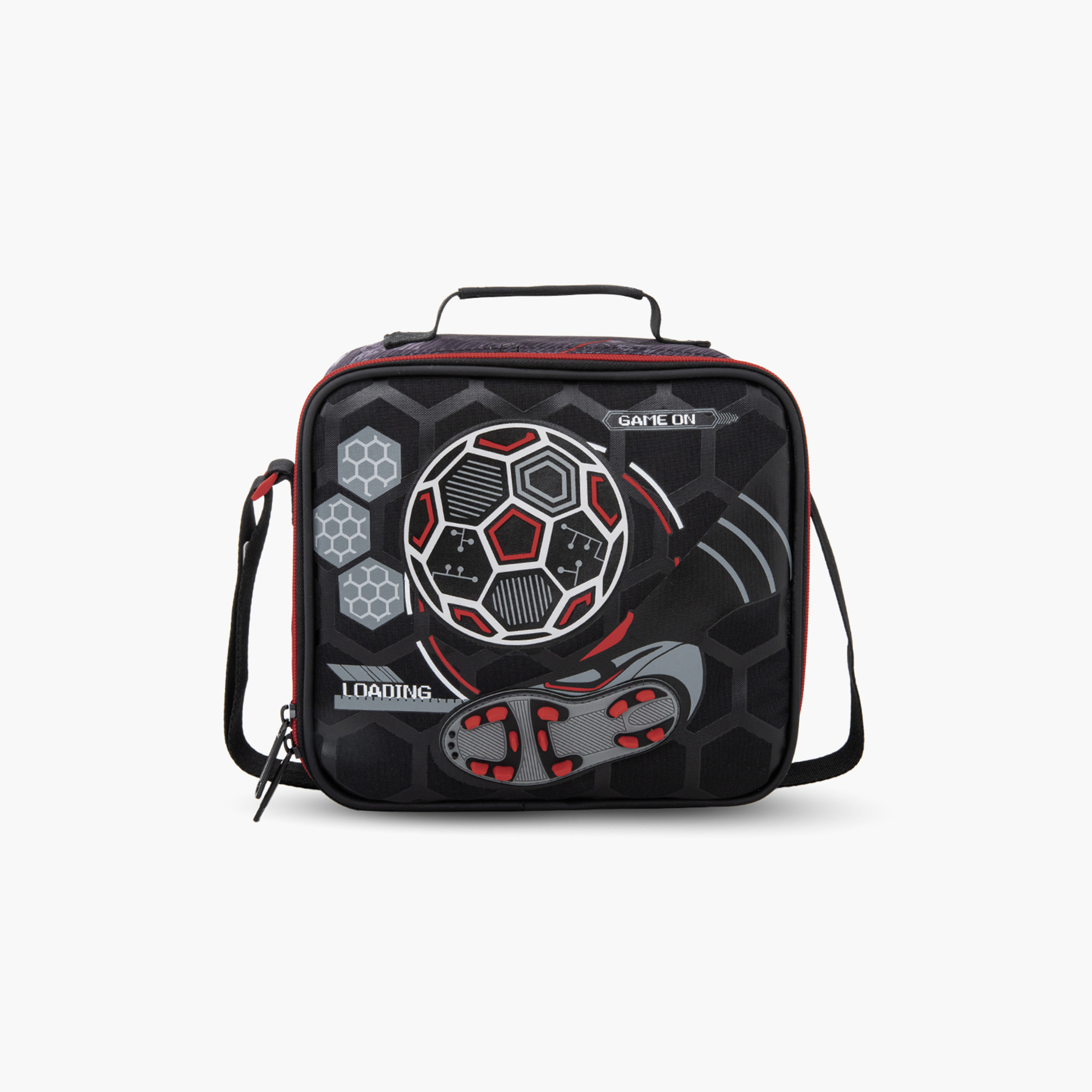 Eazy Kids 3-Piece Trolley School Bag with Lunch Bag & Pencil Case - Football - Black - 17 Inch-school-bagsandbackpacks-backpacks-image-3