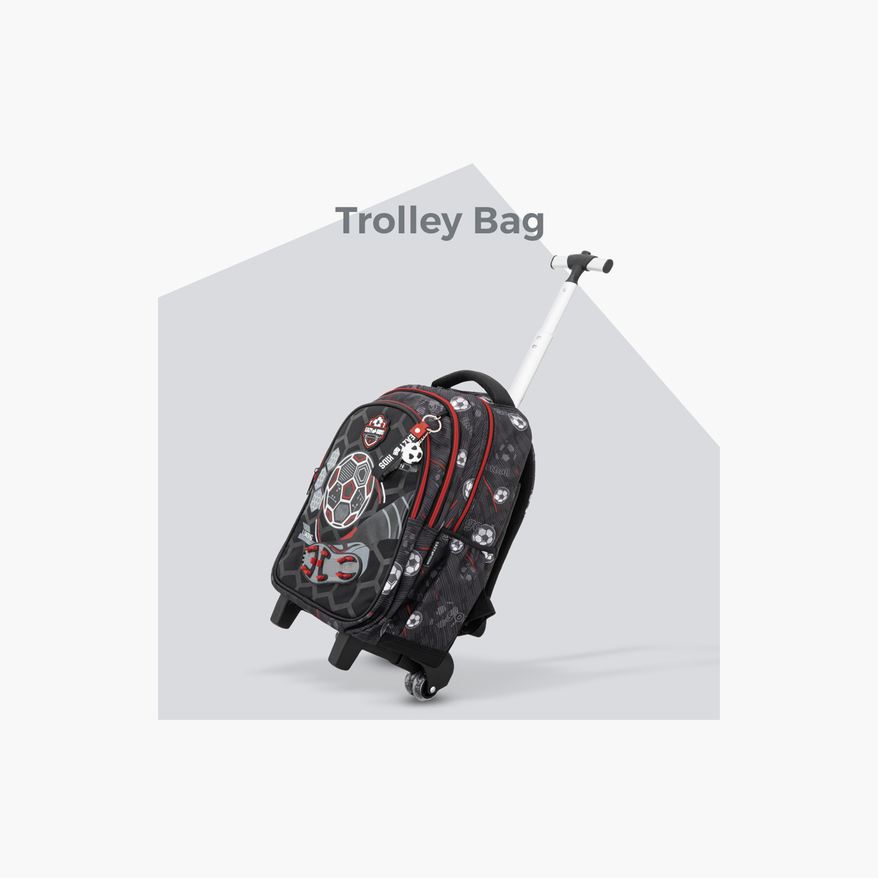 Eazy Kids 3-Piece Trolley School Bag with Lunch Bag & Pencil Case - Football - Black - 17 Inch-school-bagsandbackpacks-backpacks-image-7
