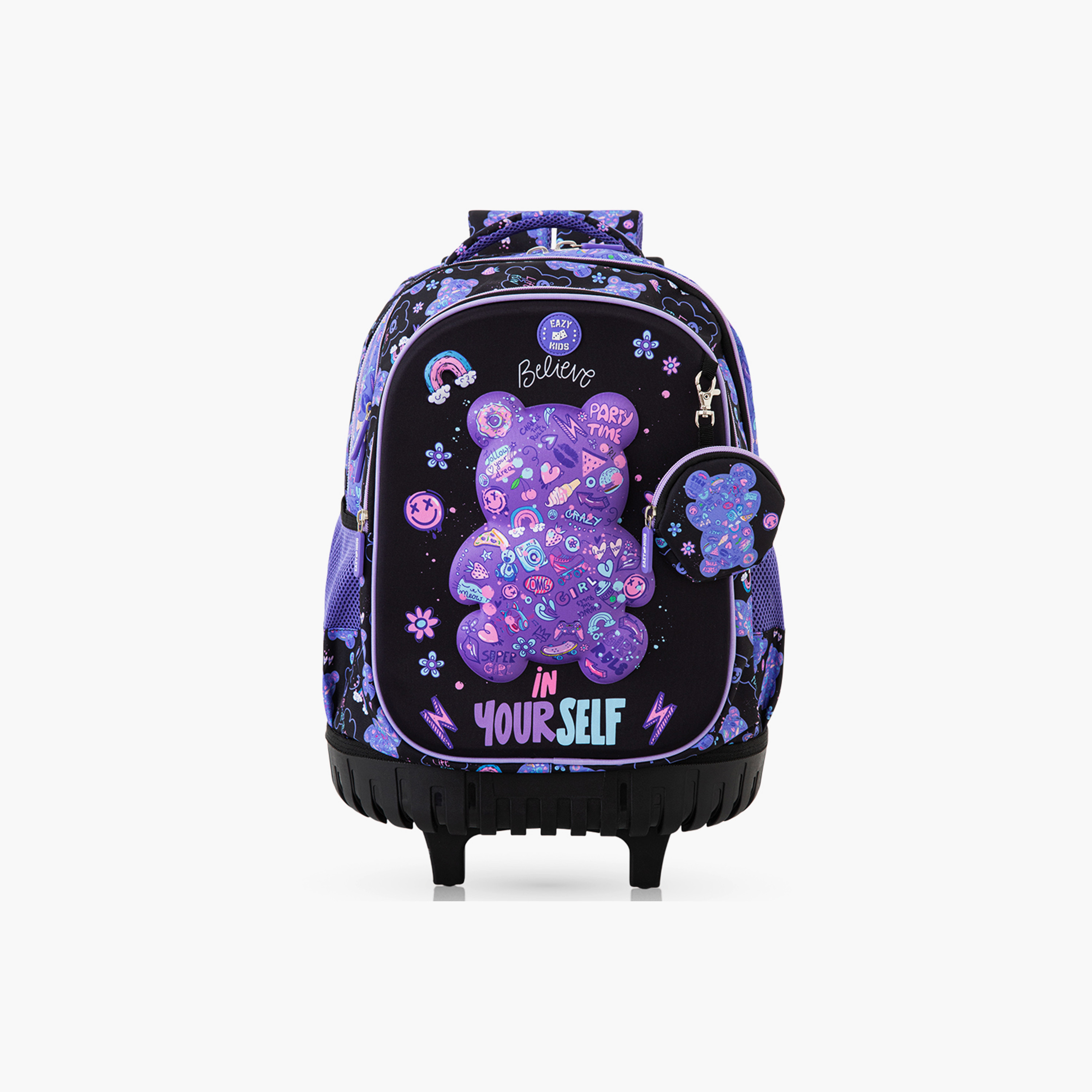 Eazy Kids 3-Piece Trolley School Bag Set with Laptop Compartment - Teddy Black - 18 Inch-school-bagsandbackpacks-backpacks-image-12