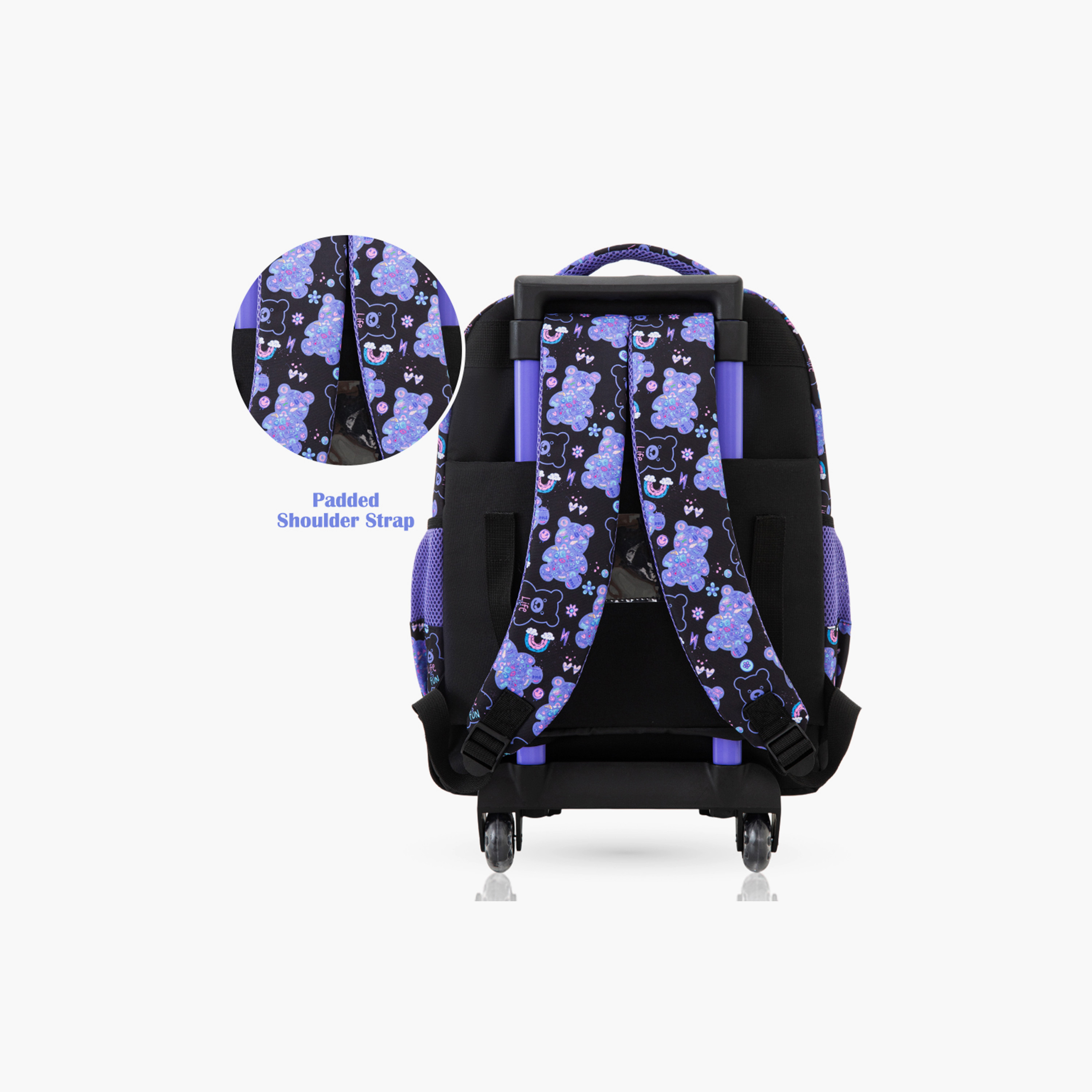 Eazy Kids 3-Piece Trolley School Bag Set with Laptop Compartment - Teddy Black - 18 Inch-school-bagsandbackpacks-backpacks-image-14
