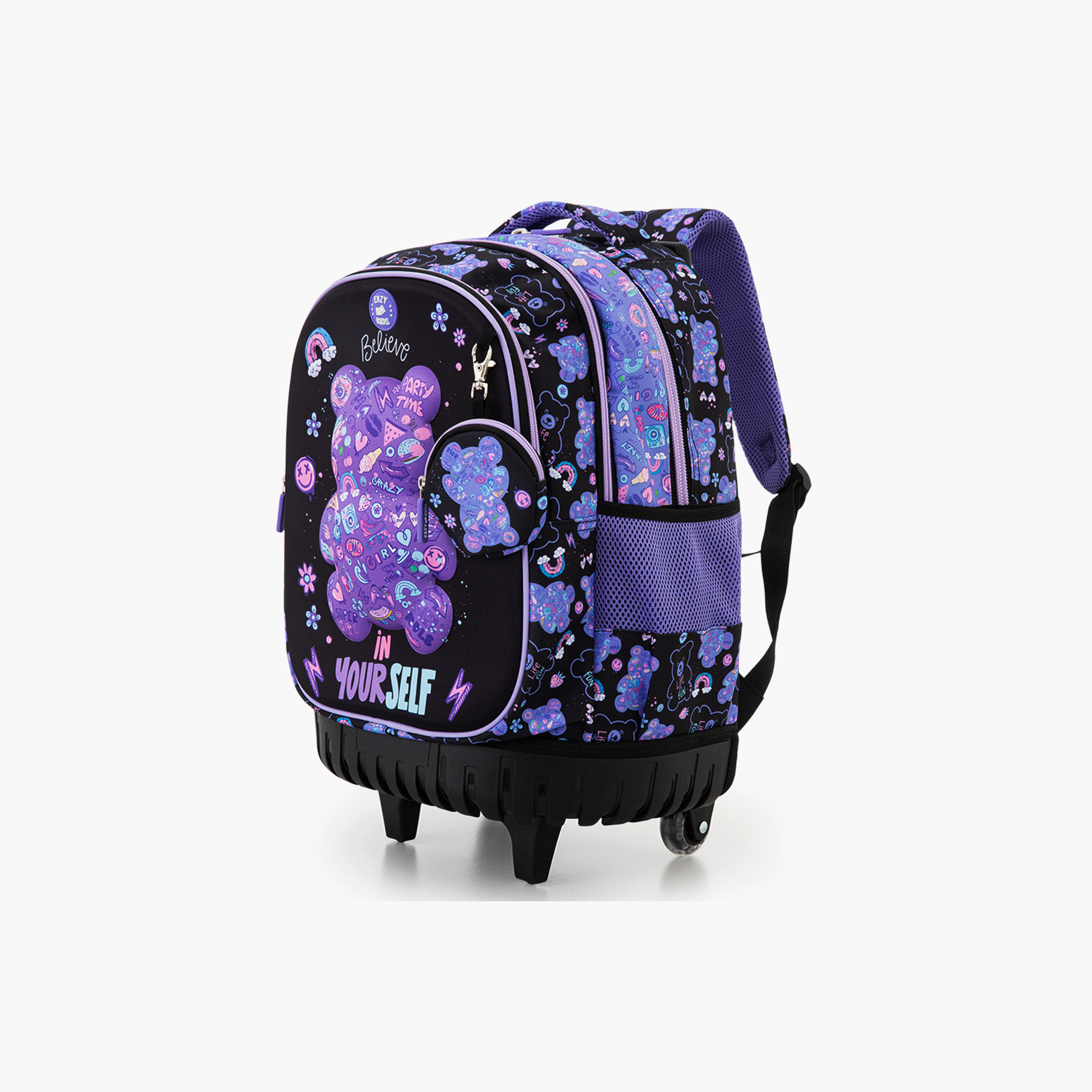 Eazy Kids 3-Piece Trolley School Bag Set with Laptop Compartment - Teddy Black - 18 Inch-school-bagsandbackpacks-backpacks-image-15