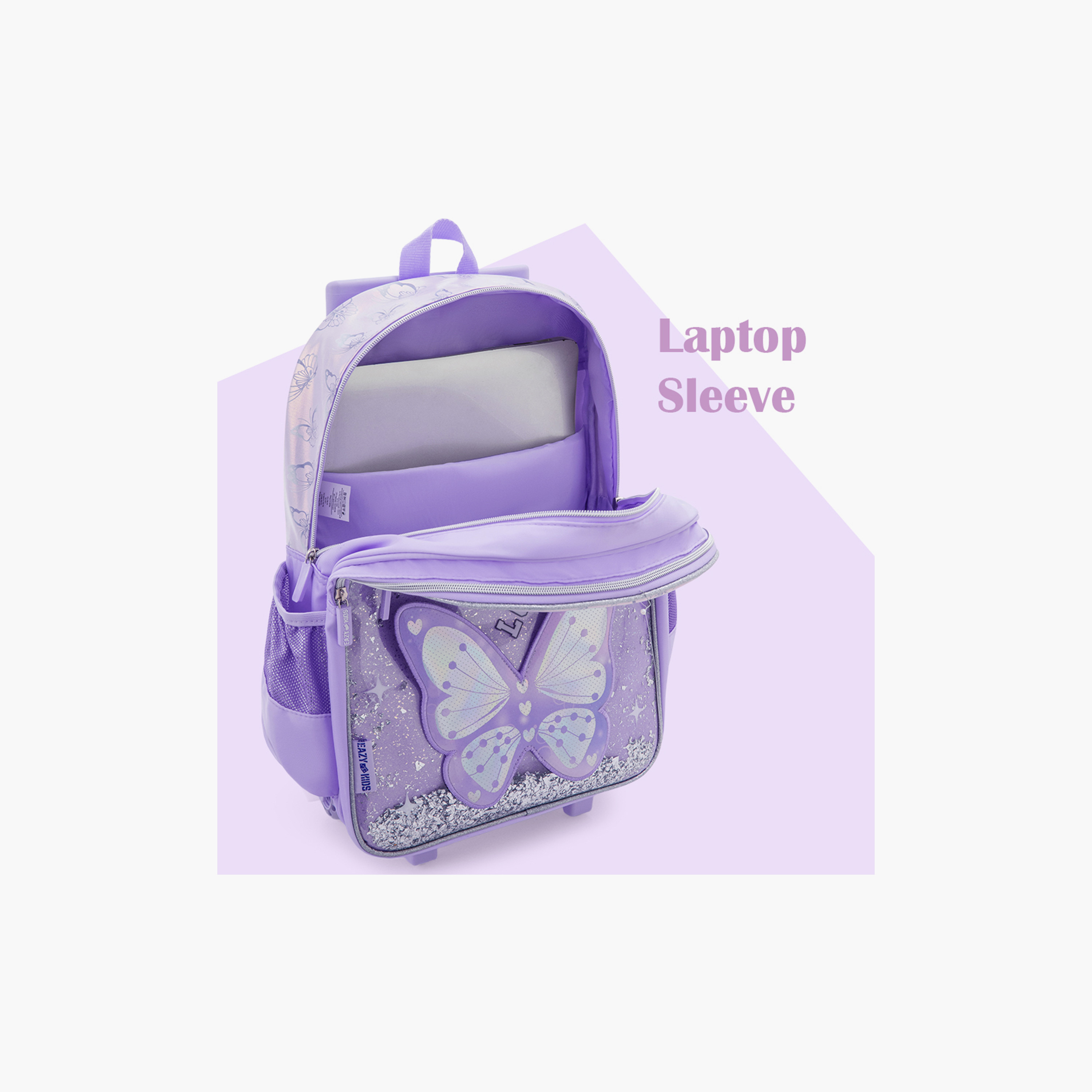 Eazy Kids 3-Piece Trolley School Bag Set with Laptop Compartment - Girl Power Purple - 16-Inch-school-bagsandbackpacks-backpacks-image-10