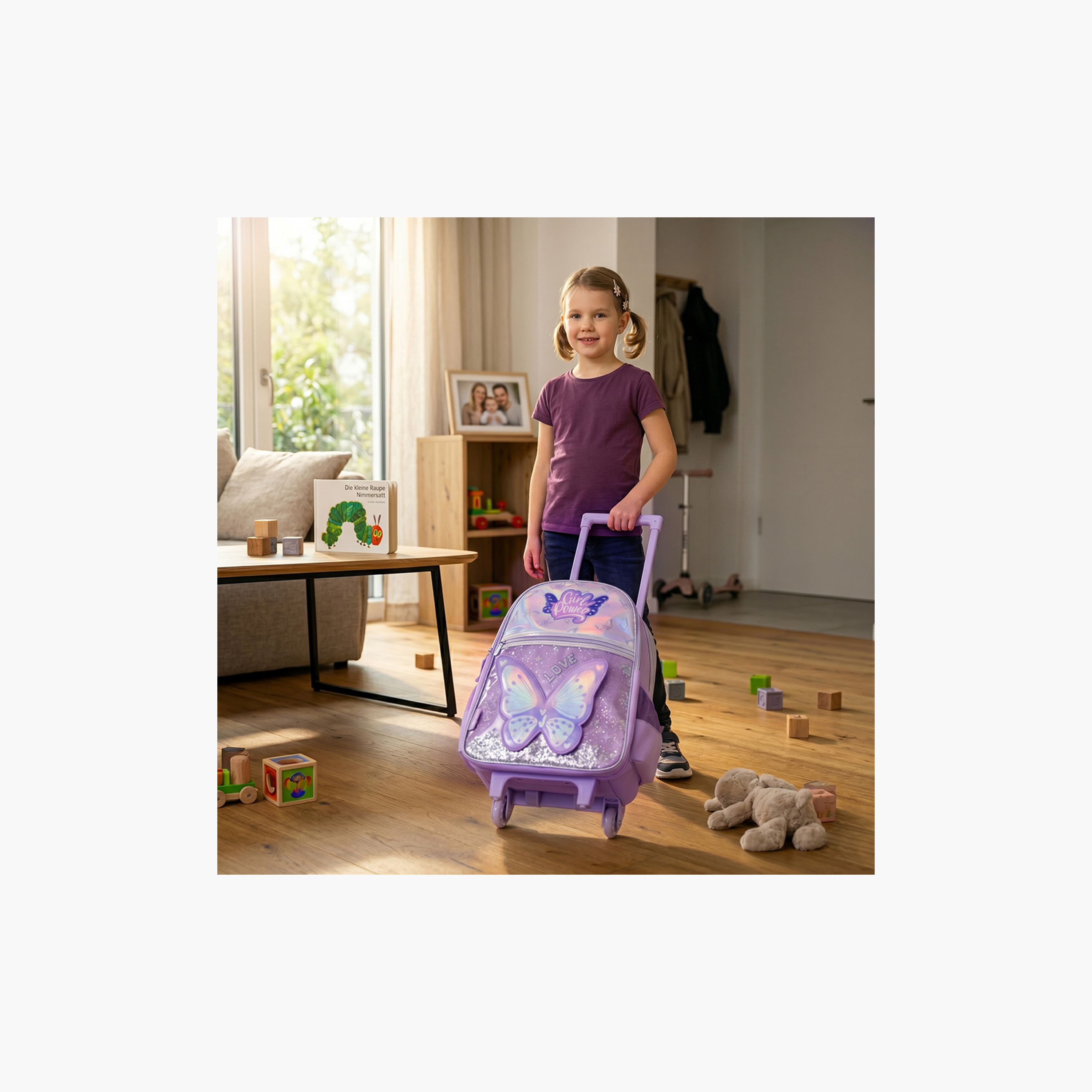 Eazy Kids 3-Piece Trolley School Bag Set with Laptop Compartment - Girl Power Purple - 16-Inch-school-bagsandbackpacks-backpacks-image-7
