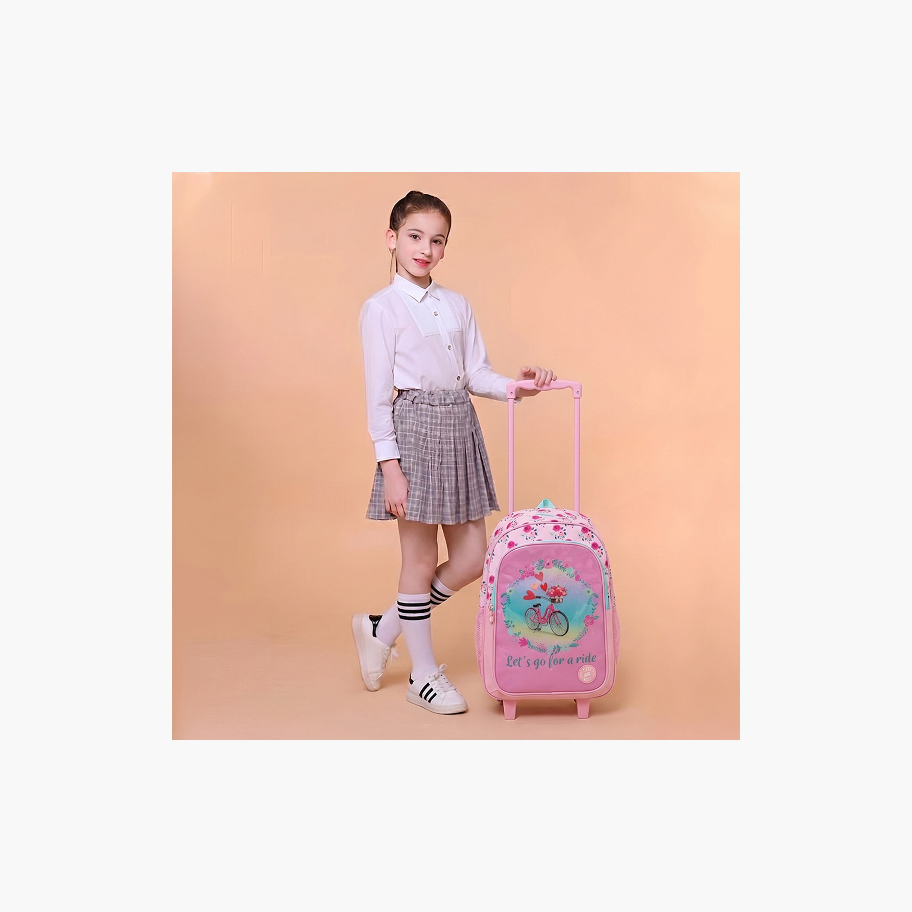 طقم حقيبة مدرسة ترولي مع عجلات | 5 قطع "سايكل بينك" | 17 بوصة من إيزي كيدز-school-bagsandbackpacks-backpacks-image-9