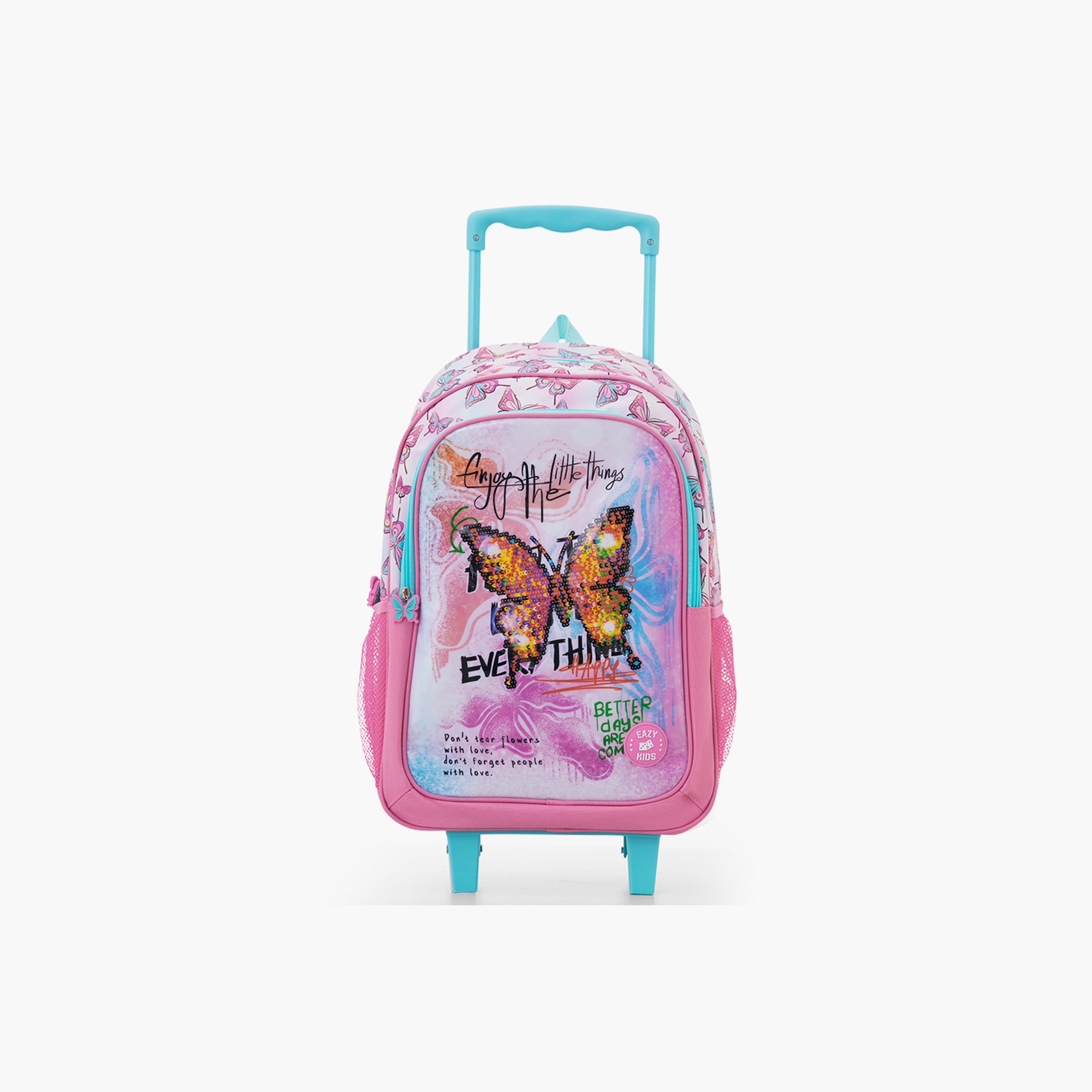 Eazy Kids 5-Piece School Combo Trolley Bag Set - Butterfly Mint - 17 Inch-school-bagsandbackpacks-backpacks-image-14