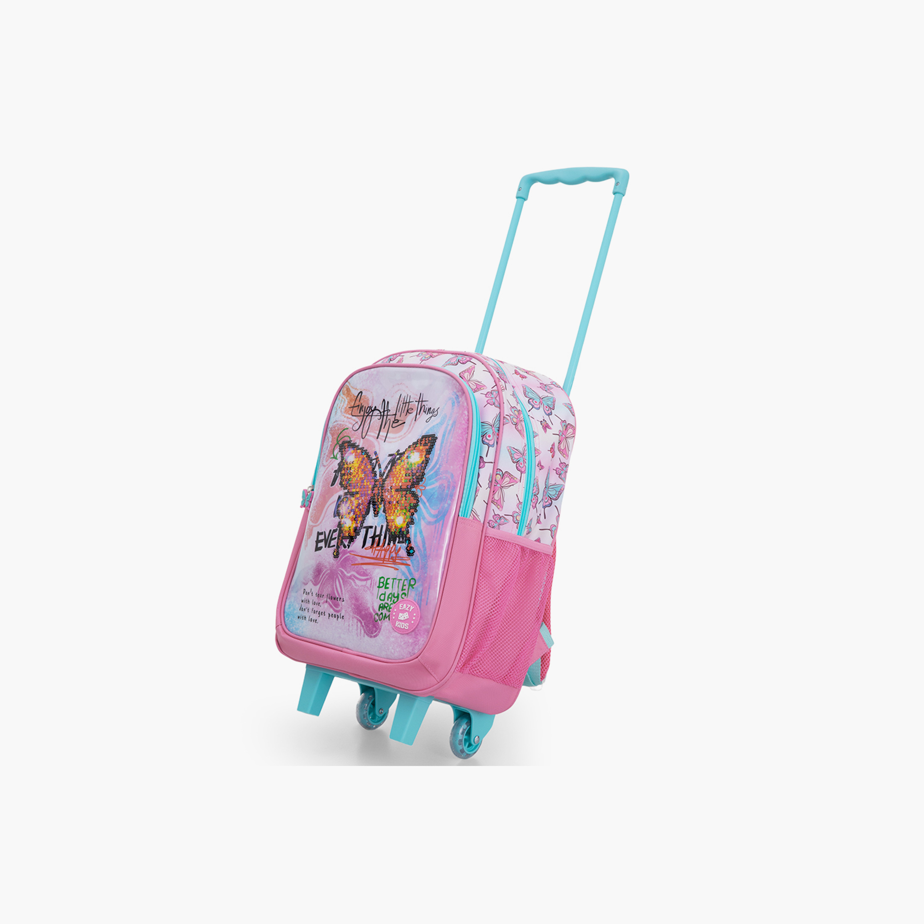 Eazy Kids 5-Piece School Combo Trolley Bag Set - Butterfly Mint - 17 Inch-school-bagsandbackpacks-backpacks-image-15