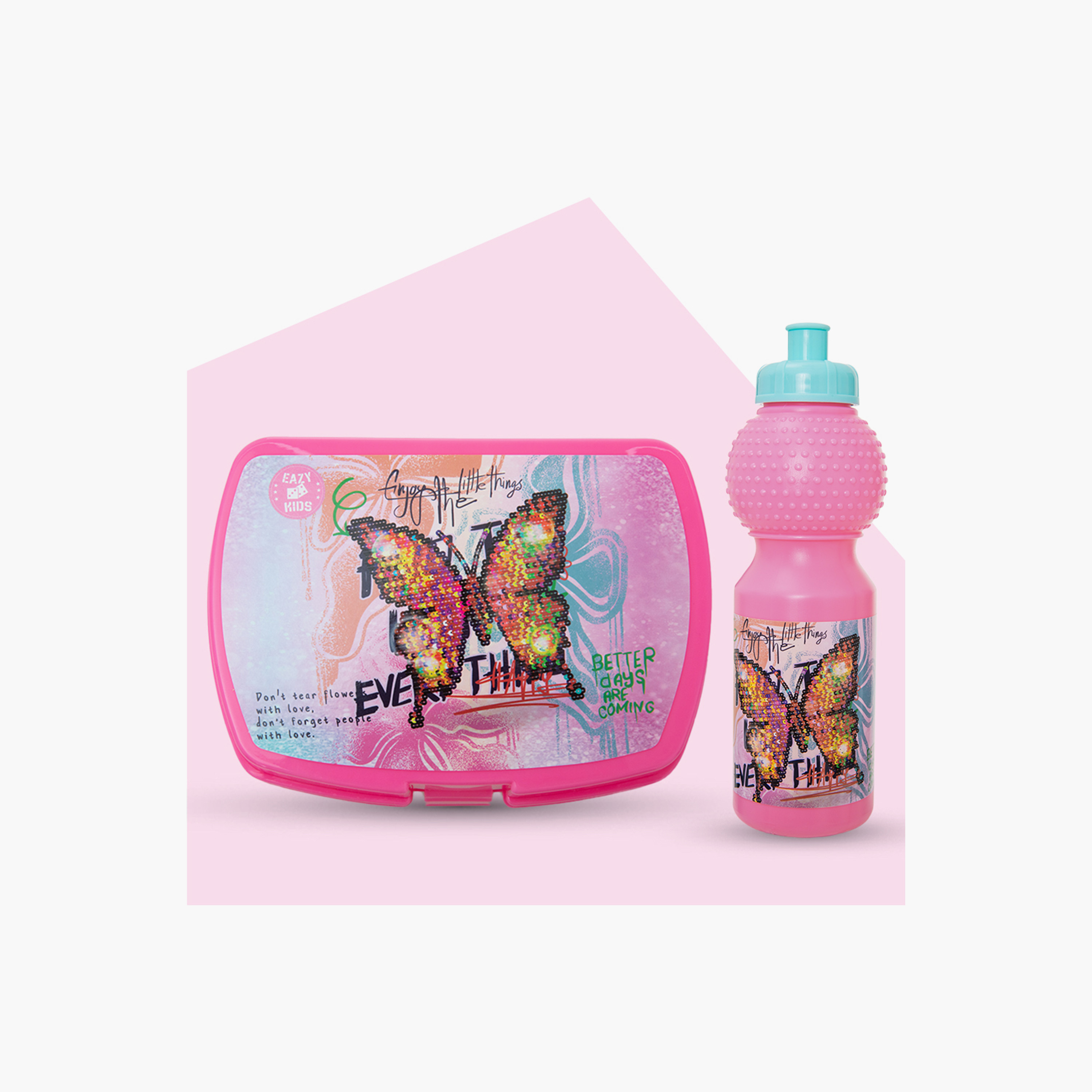 Eazy Kids 5-Piece School Combo Trolley Bag Set - Butterfly Mint - 17 Inch-school-bagsandbackpacks-backpacks-image-6
