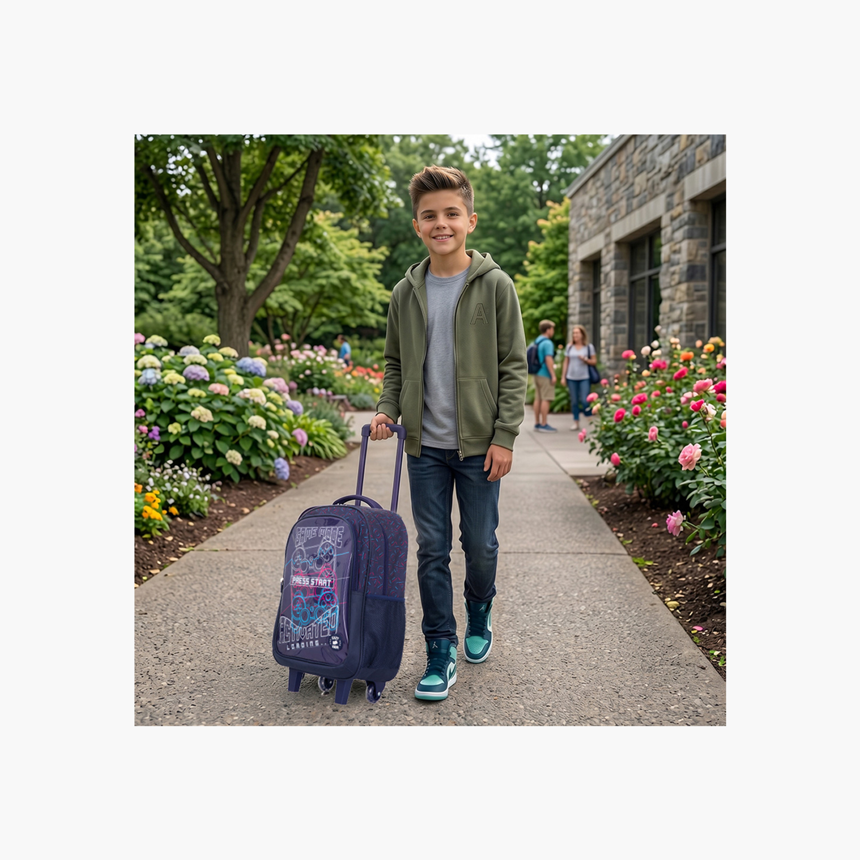 Eazy Kids 5-Piece School Combo Trolley Bag Set - Game Mode Black - 17 Inch-school-bagsandbackpacks-backpacks-image-10