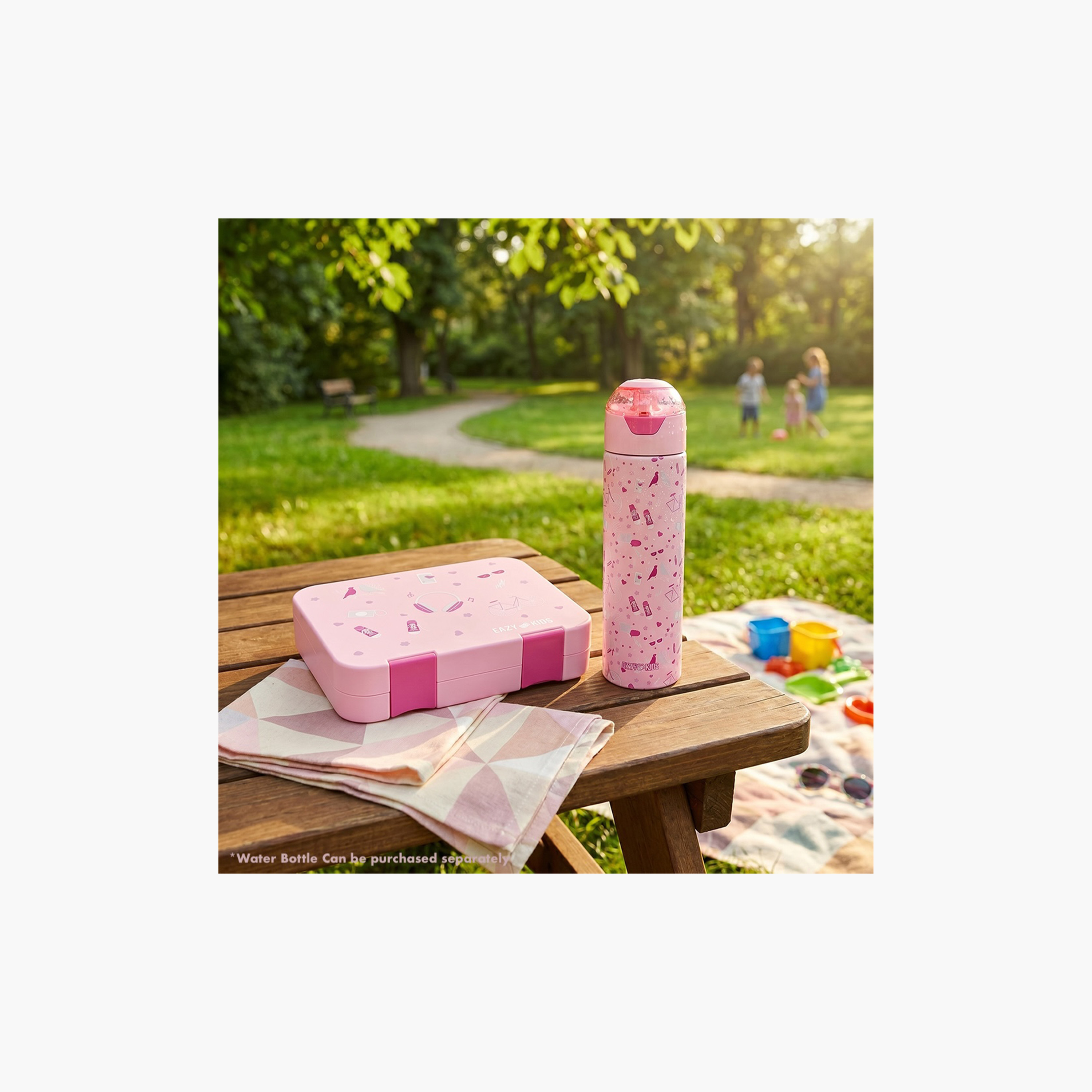 Eazy Kids 2-In-1 Convertible Bento Lunch Box with Steel Spoon & Fork Set - Life Pink-school-lunchessentials-lunchboxes-image-8