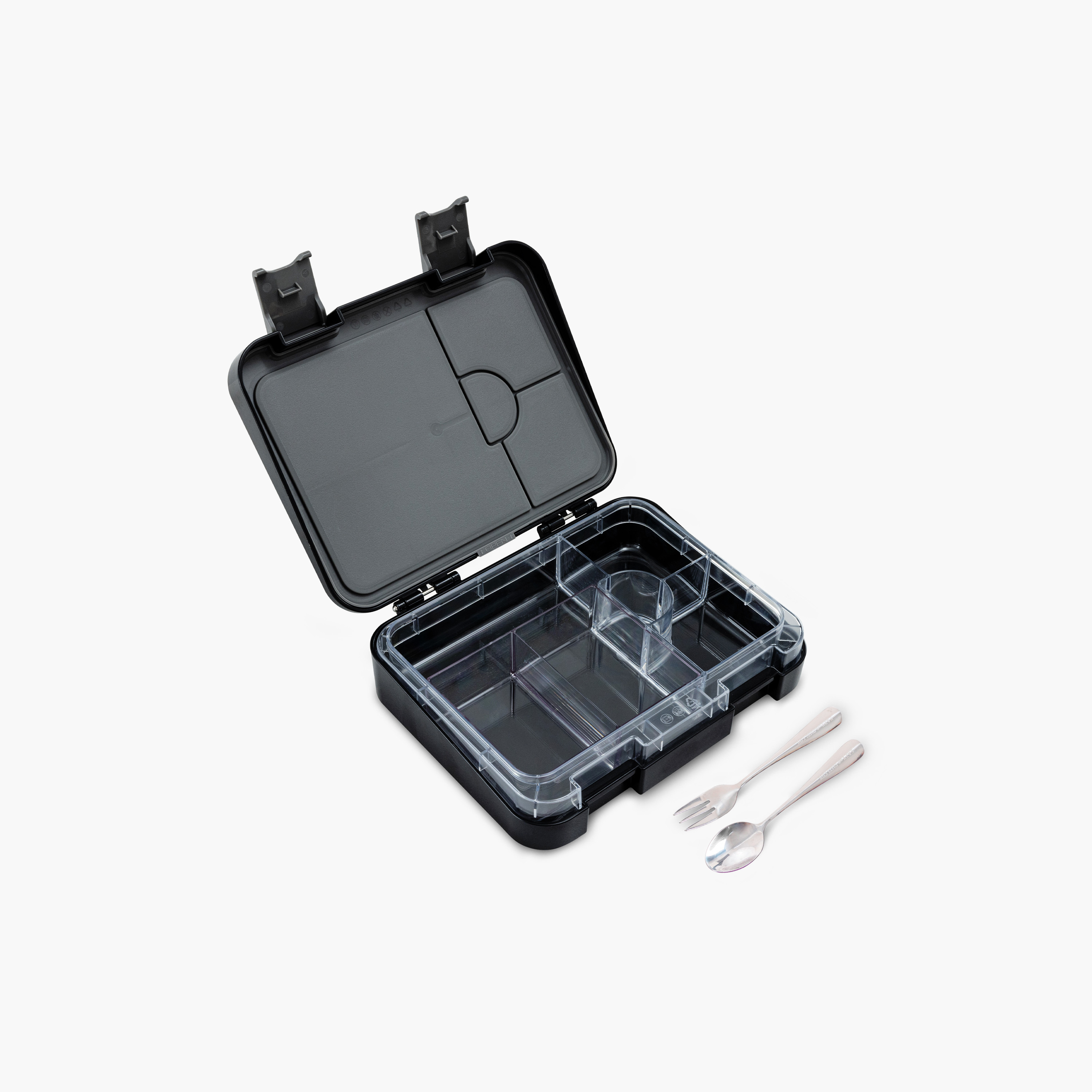 Eazy Kids 2-In-1 Convertible Bento Lunch Box with Steel Spoon & Fork Set - Football Black-school-lunchessentials-lunchboxes-image-14
