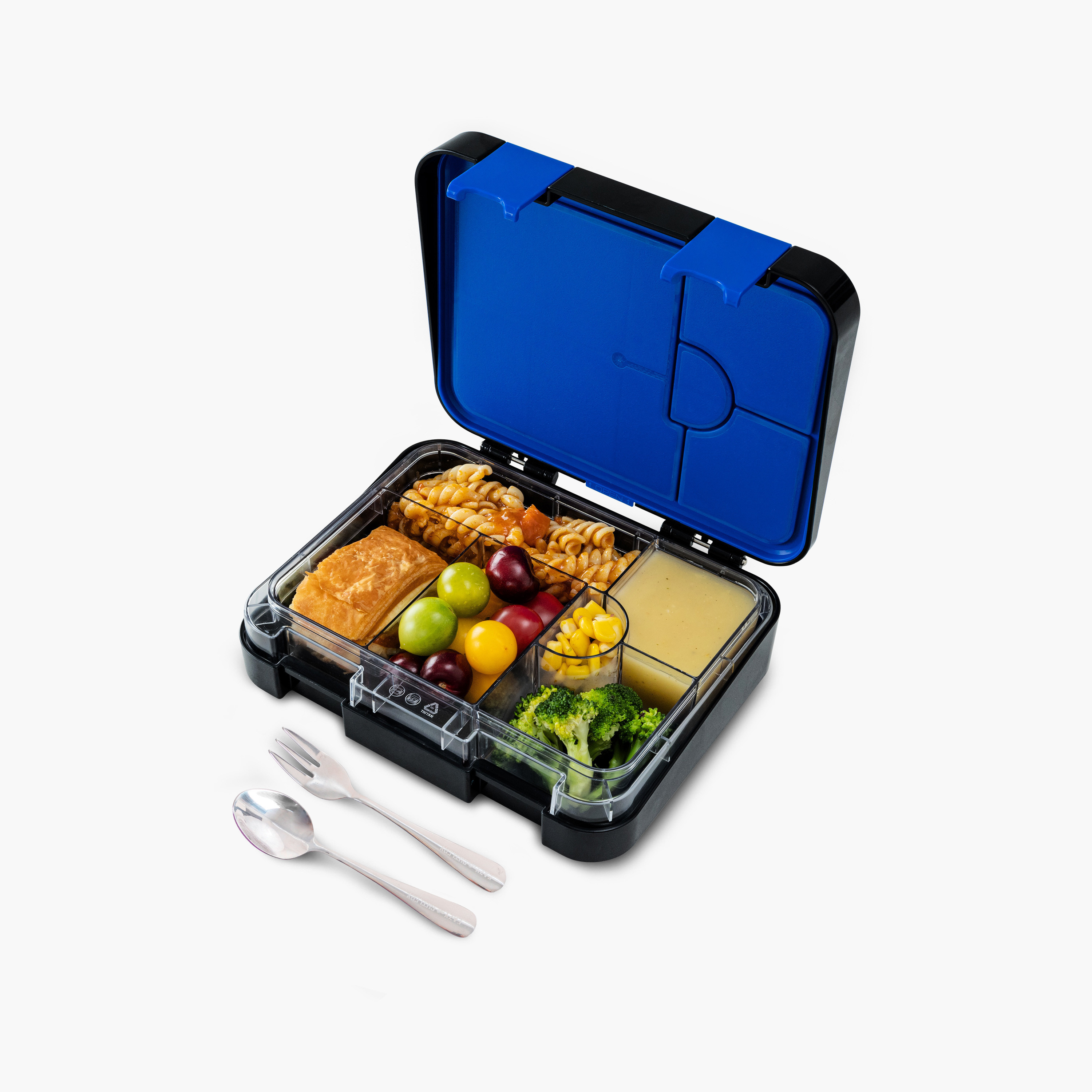 Eazy Kids 2-In-1 Convertible Bento Lunch Box with Steel Spoon & Fork Set - Gamer Black-school-lunchessentials-lunchboxes-image-2