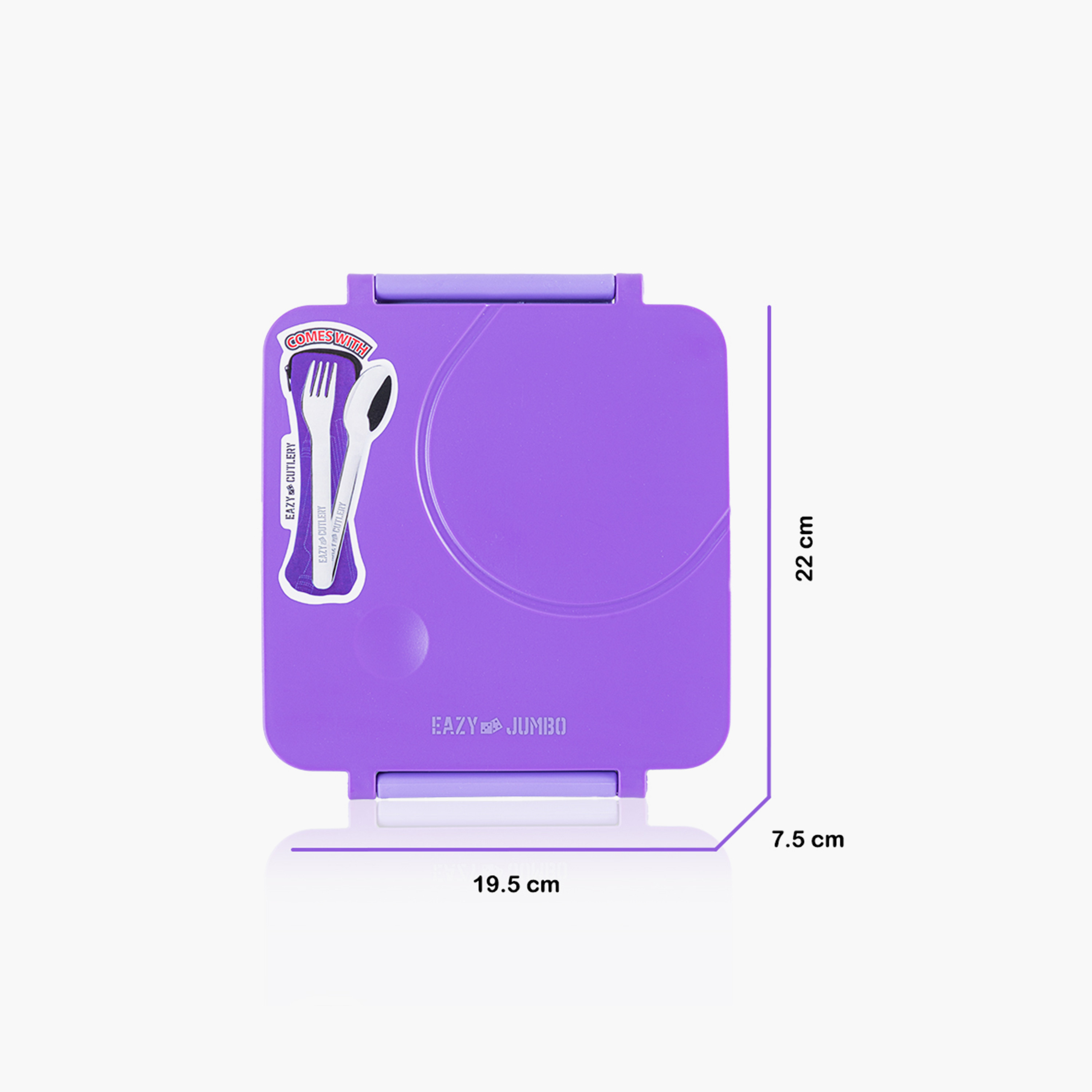 Eazy Kids BPA Free Compartment Convertible Bento Lunch Box & Bowl with Spoon & Fork - Purple-school-lunchessentials-lunchboxes-image-2
