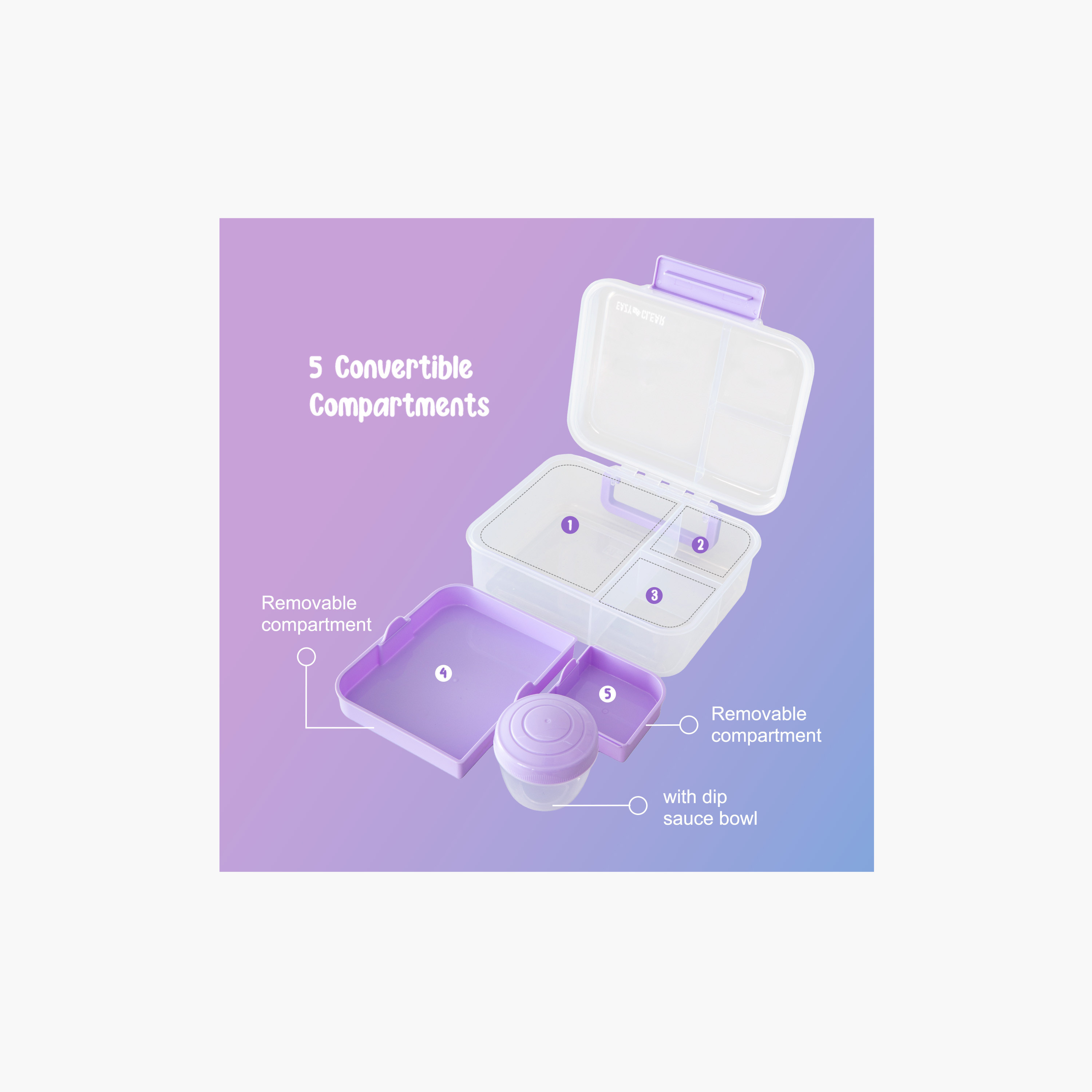 Eazy Kids 5 Compartment Convertible Bento Lunch Box with Gravy Bowl-school-lunchessentials-lunchboxes-image-7
