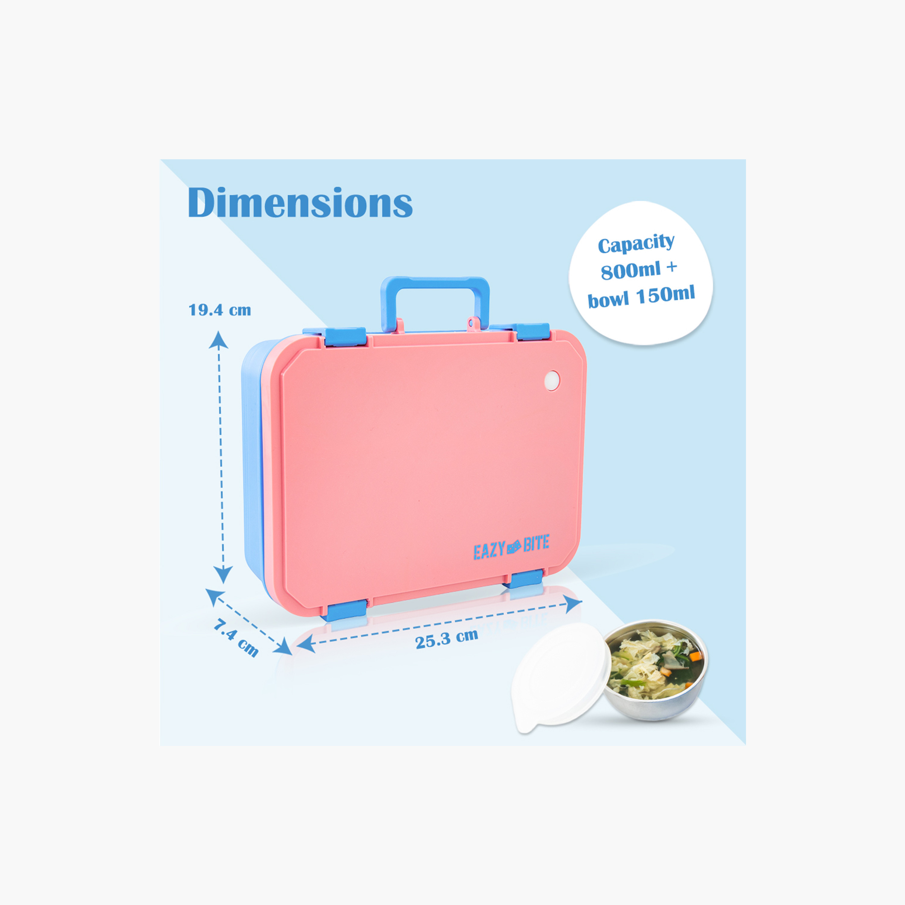 صندوق غداء ستانلس ستيل مع حاوية طعام بغطاء من إيزي كيدز-school-lunchessentials-lunchboxes-image-2