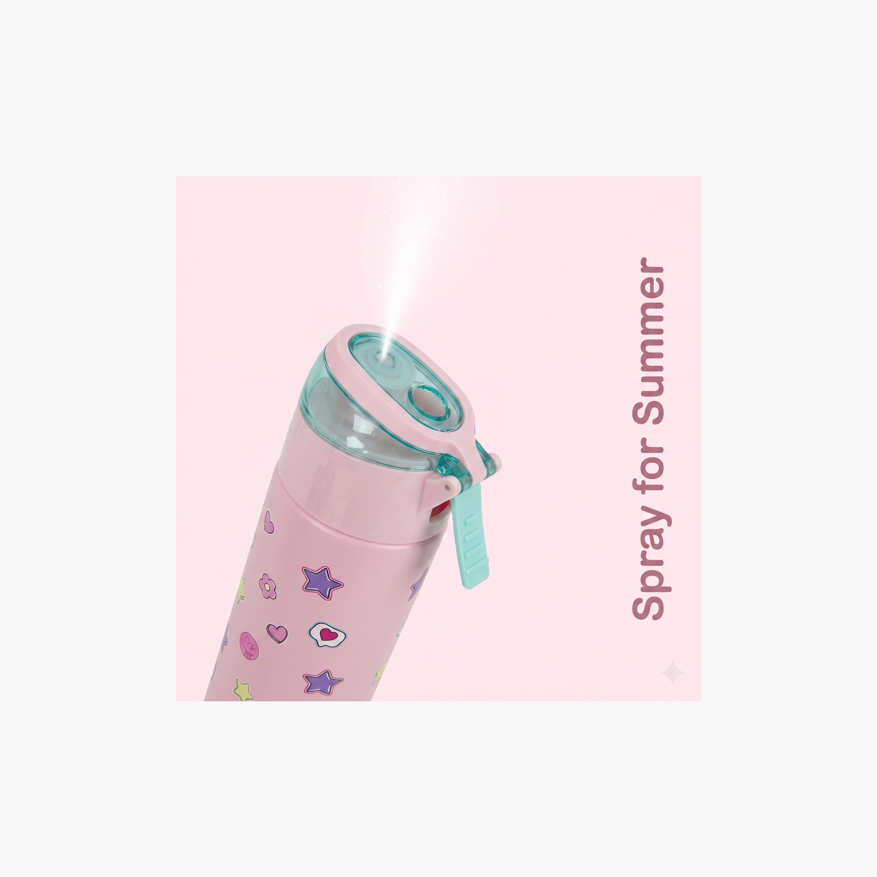 عبوة ماء ستانلس ستيل معزولة مع بخاخ | 640 مل بلون وردي من إيزي كيدز-school-waterbottles-image-10