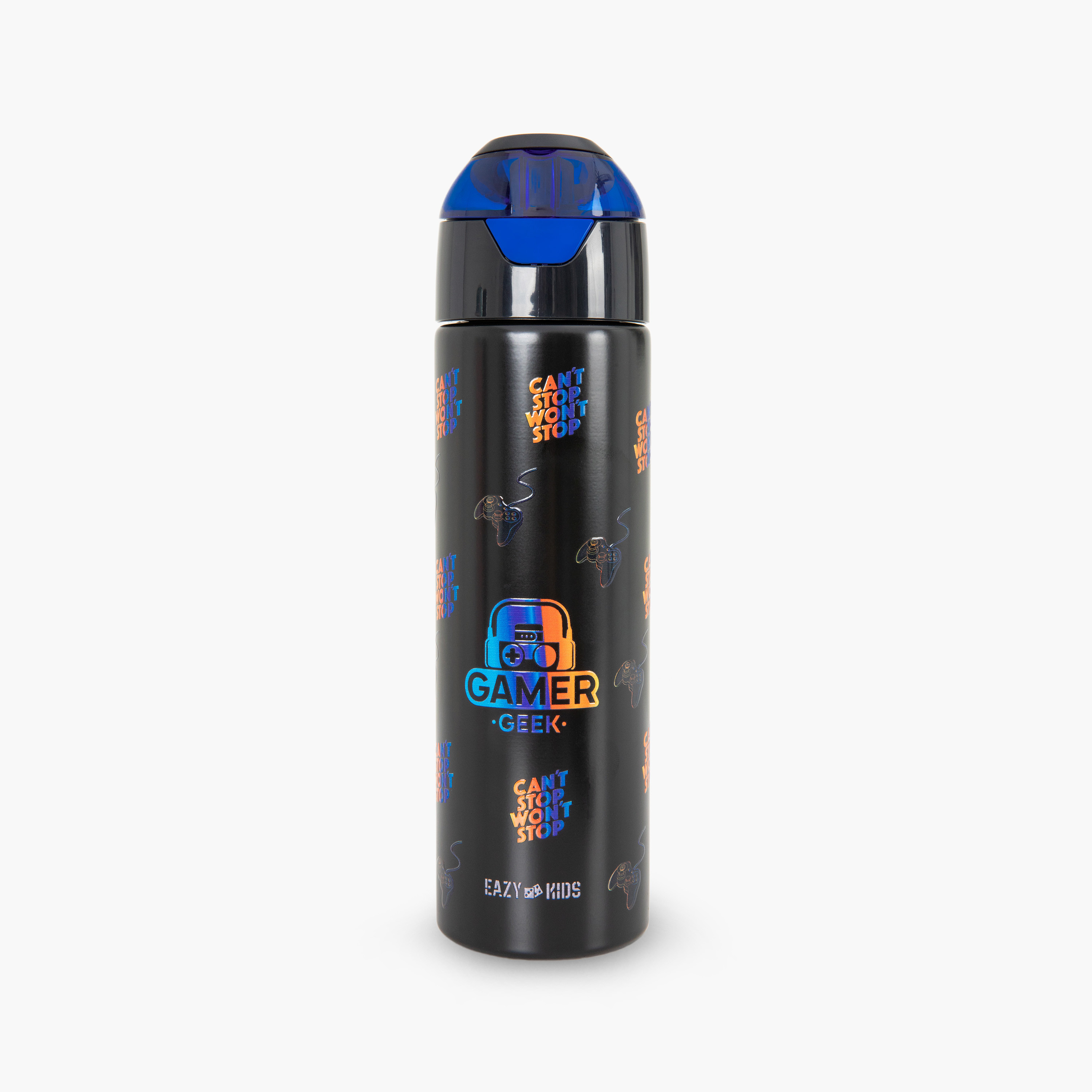 عبوة ماء ستانلس ستيل معزولة مع بخاخ | 640 مل بلون أسود من إيزي كيدز-school-waterbottles-image-4