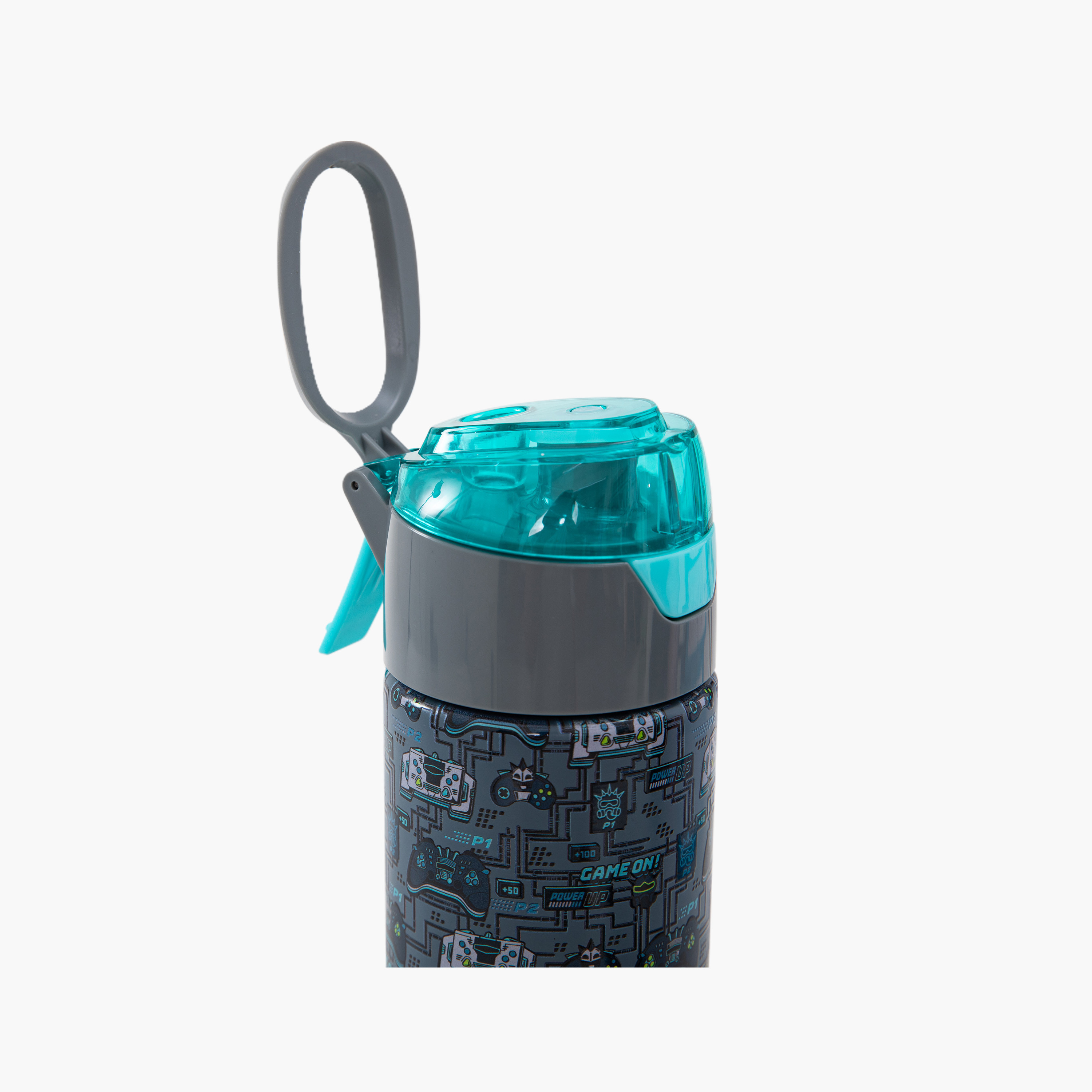 عبوة ماء ستانلس ستيل معزولة مع بخاخ | 640 مل بلون رمادي من إيزي كيدز-school-waterbottles-image-12