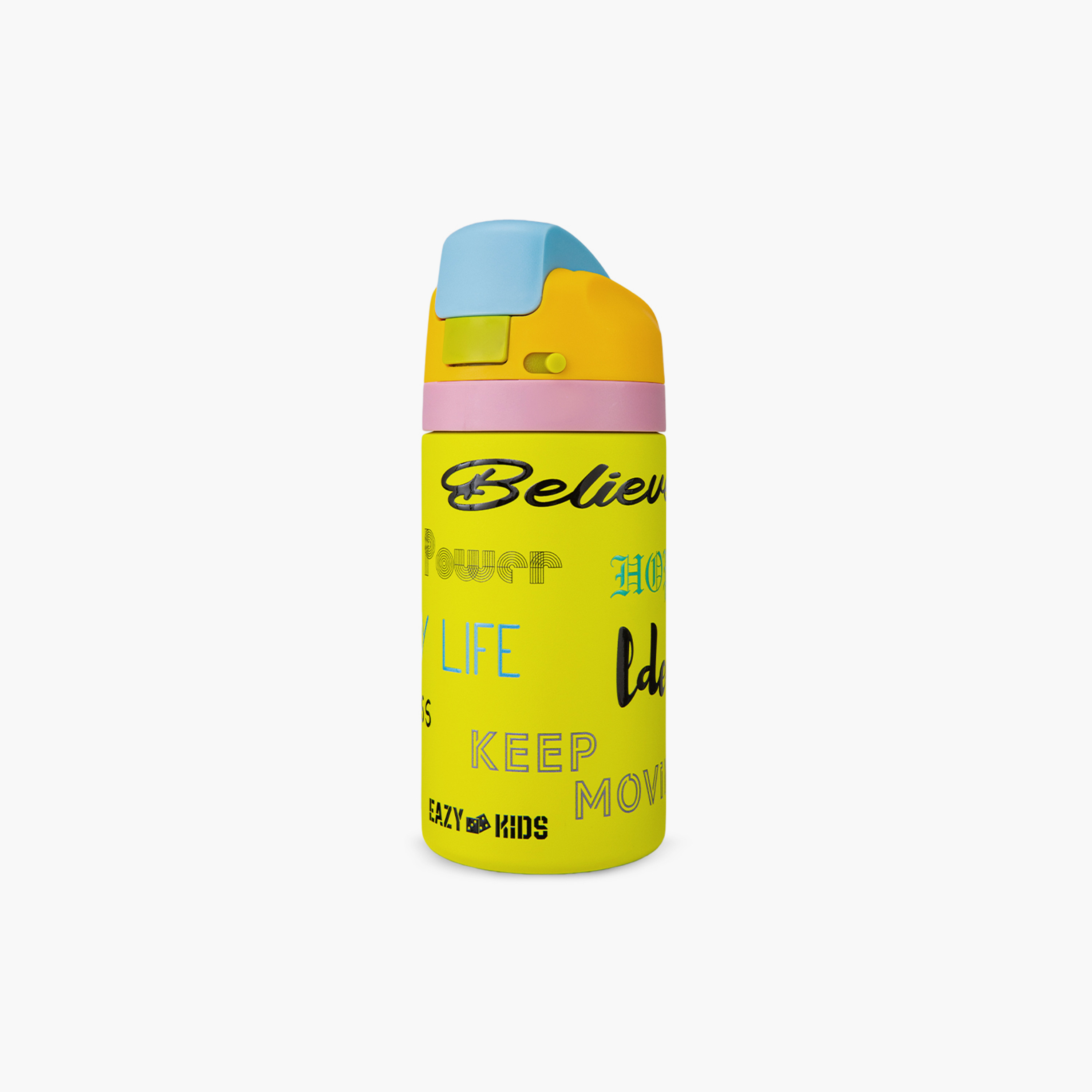 Eazy Kids Stainless Steel Bottle Bling with Straw & Spout & Handle - 445 ml-school-waterbottles-image-1