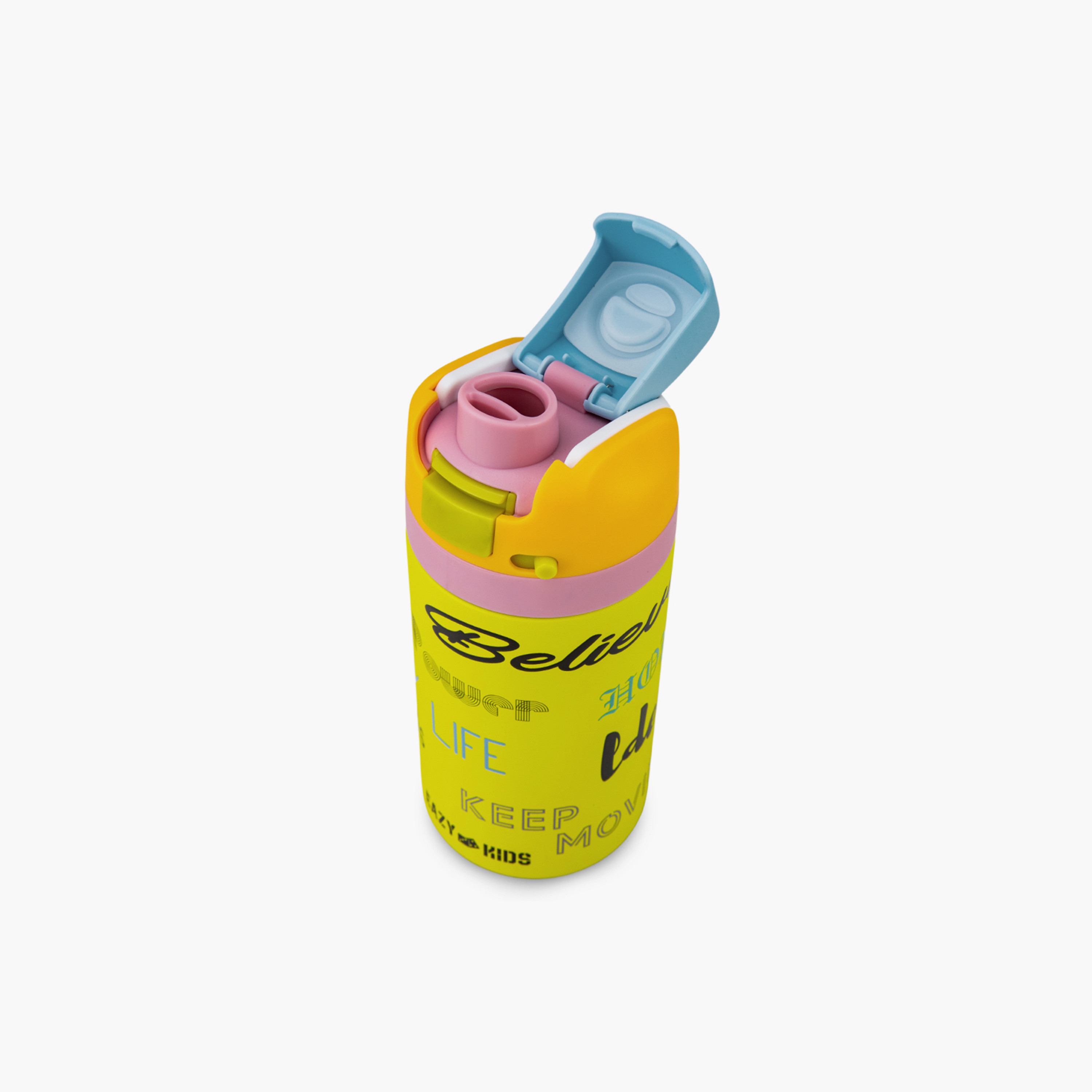 Eazy Kids Stainless Steel Bottle Bling with Straw & Spout & Handle - 445 ml-school-waterbottles-image-12
