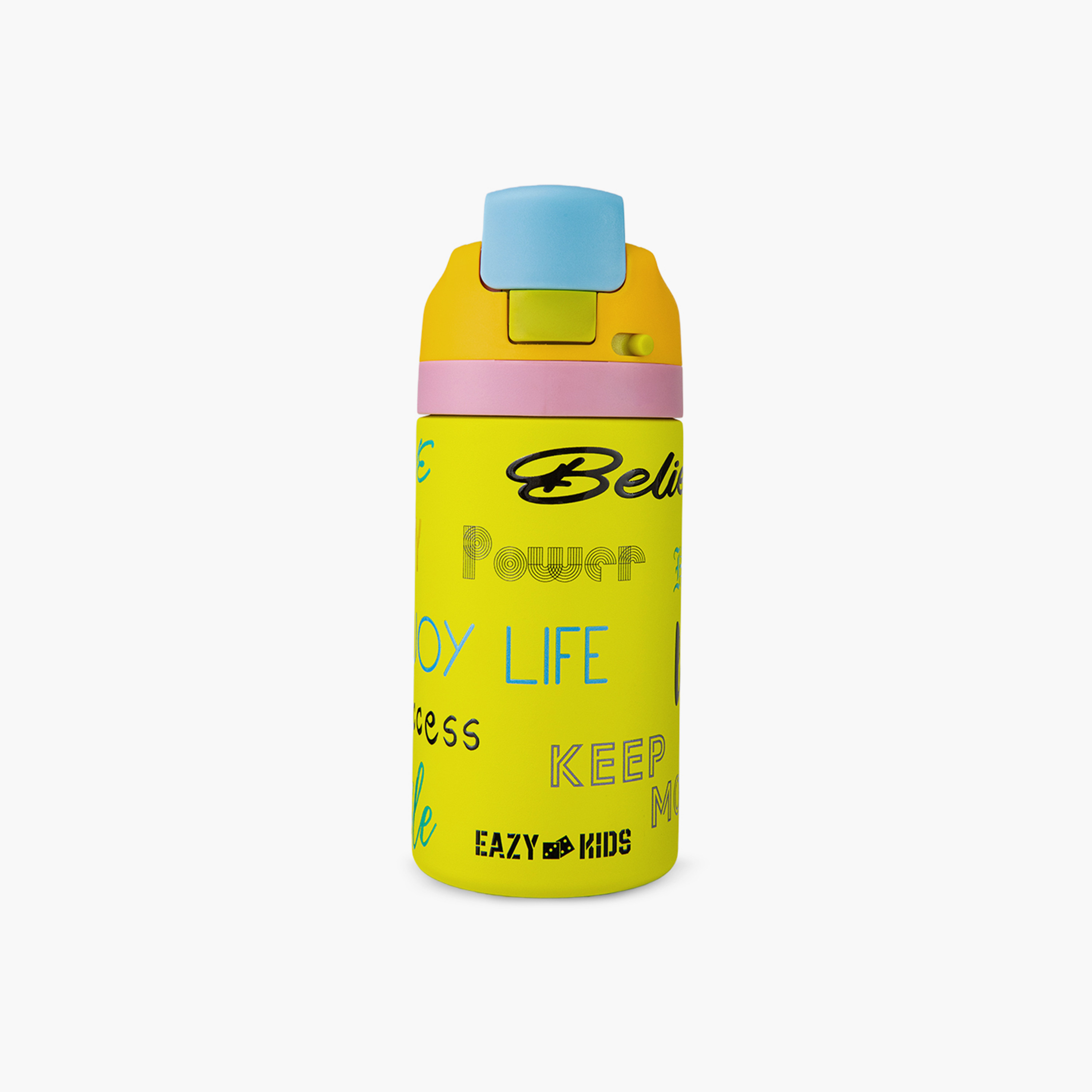 Eazy Kids Stainless Steel Bottle Bling with Straw & Spout & Handle - 445 ml-school-waterbottles-image-5