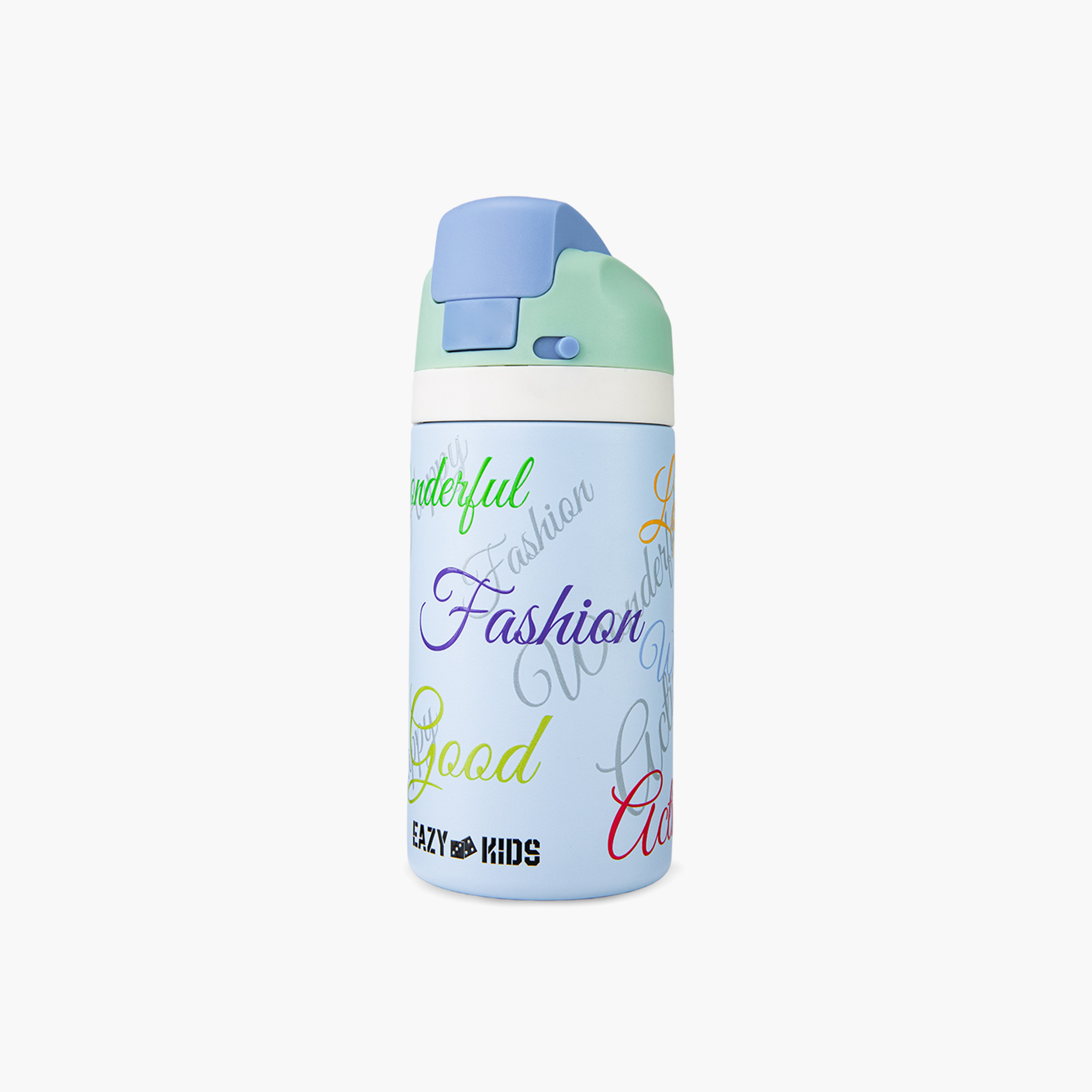 عبوة ماء ستانلس ستيل بلينغ (لامعة) مع ماصة وفوهة ومقبض | 445 مل من إيزي كيدز-school-waterbottles-image-1