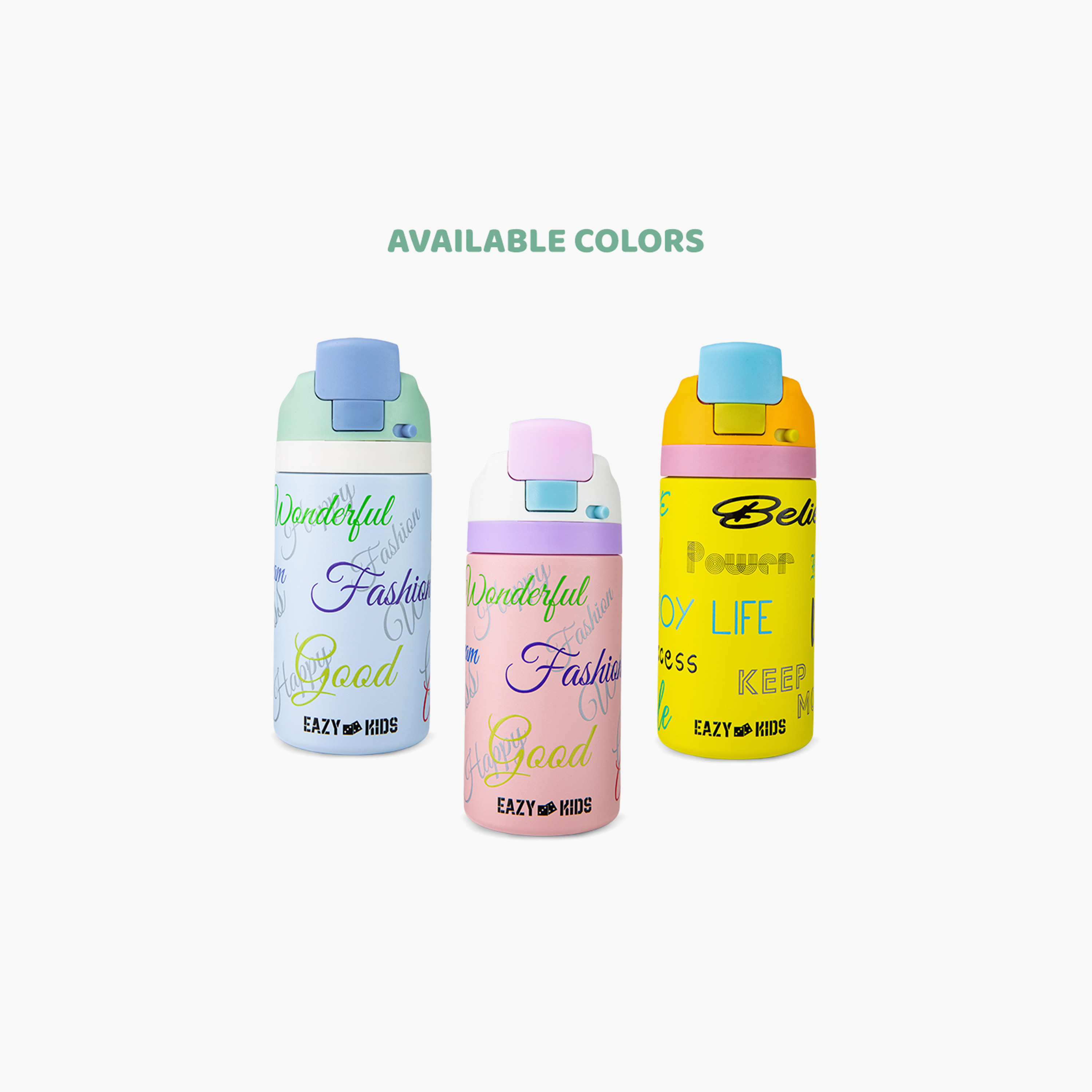 عبوة ماء ستانلس ستيل بلينغ (لامعة) مع ماصة وفوهة ومقبض | 445 مل من إيزي كيدز-school-waterbottles-image-10