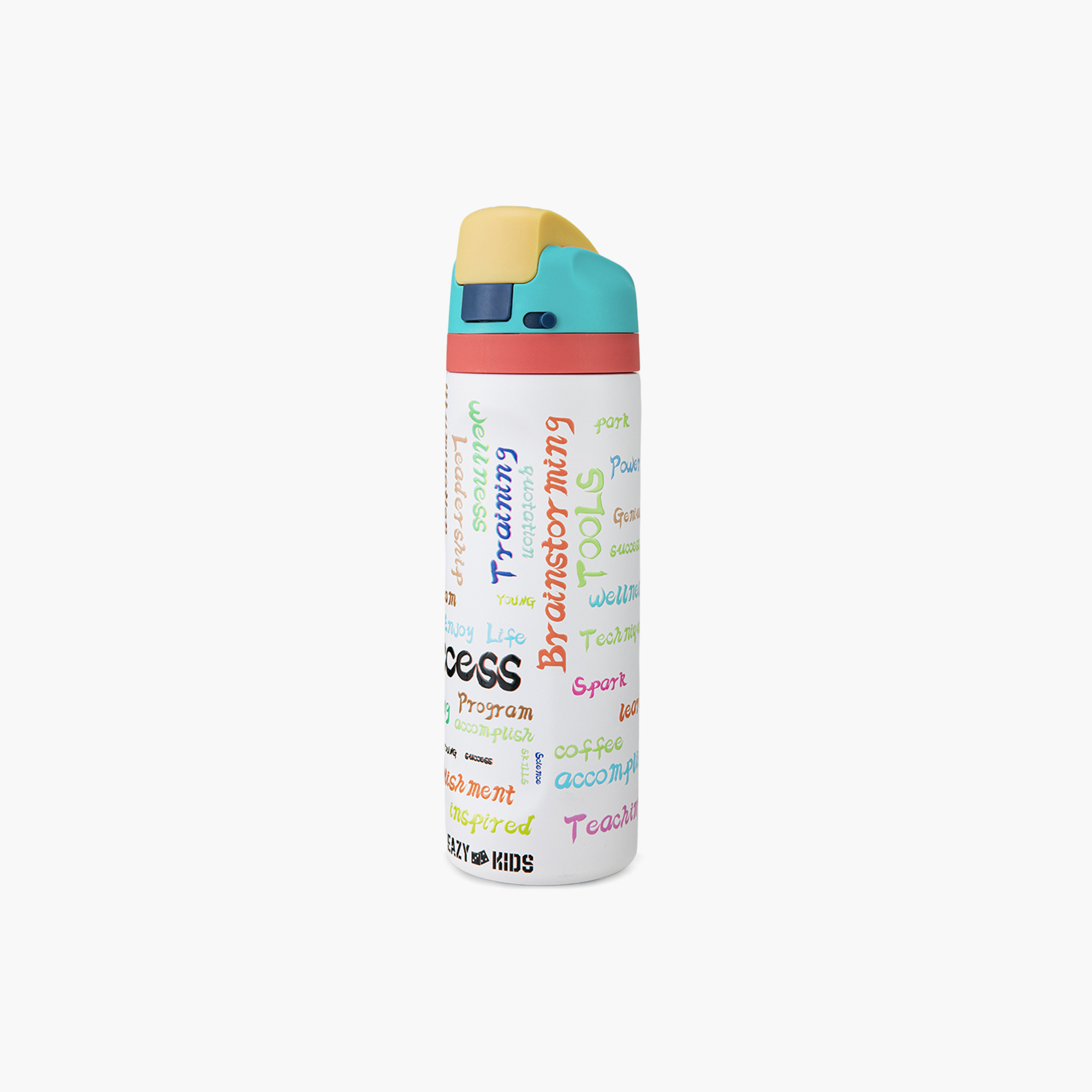 عبوة ماء ستانلس ستيل مع ماصة وفوهة ومقبض "سكسيس" | 710 مل من إيزي كيدز-school-waterbottles-image-1