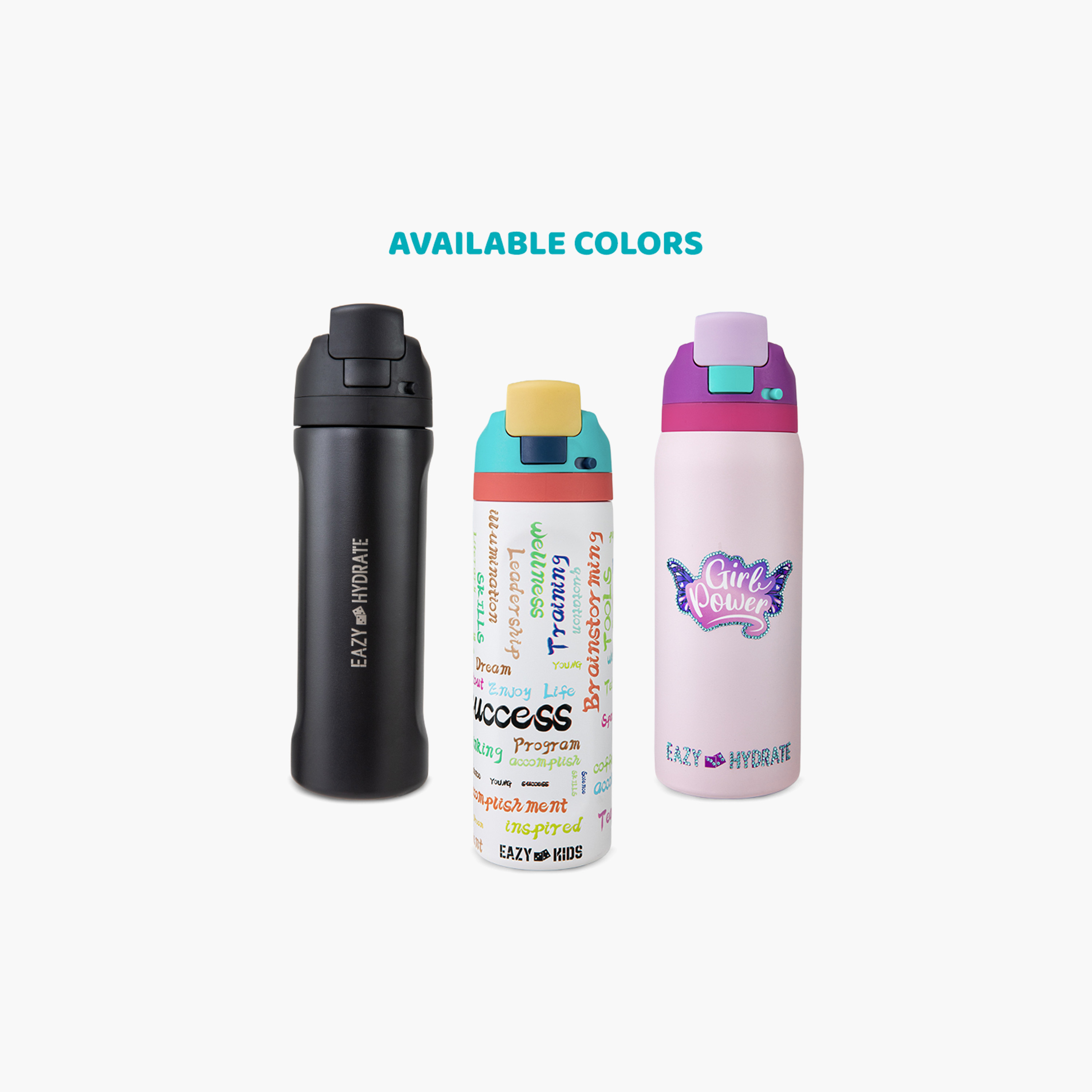 عبوة ماء ستانلس ستيل مع ماصة وفوهة ومقبض "سكسيس" | 710 مل من إيزي كيدز-school-waterbottles-image-5