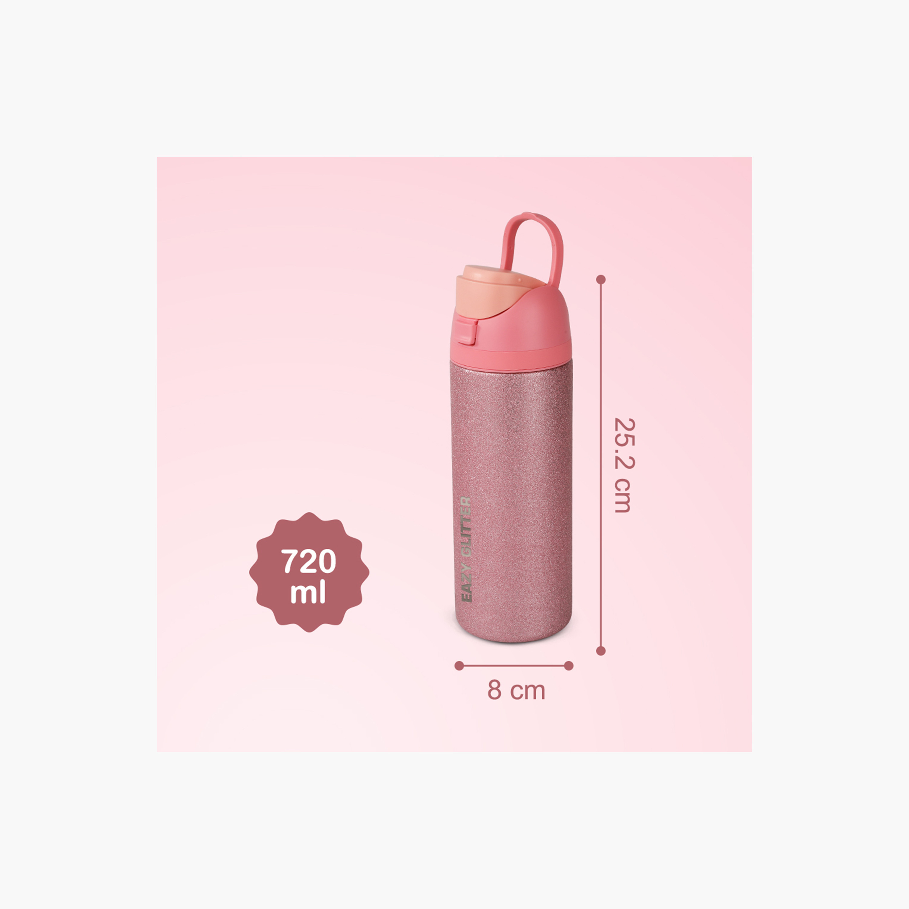 Eazy Kids Double Wall Insulated Glitter Stainless Steel Bottle - 720 ml-school-waterbottles-image-6